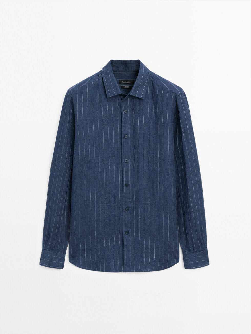 Kemeja linen 100% slim fit bergaris