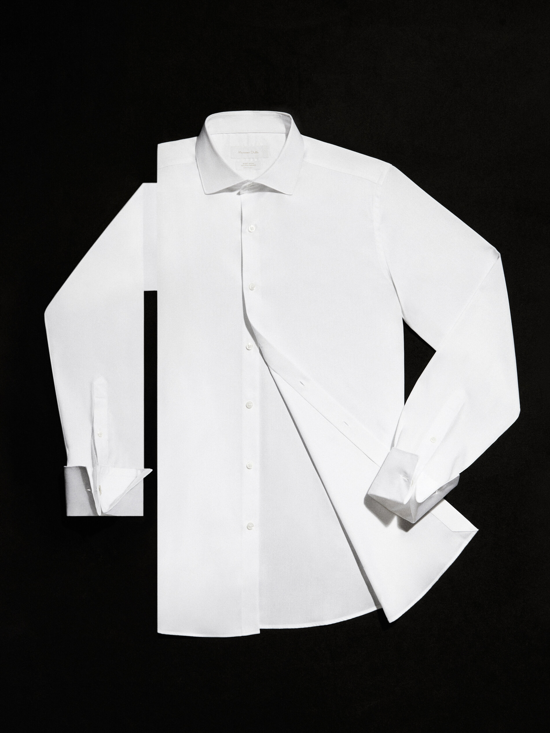 Slim-fit double cuff twill shirt