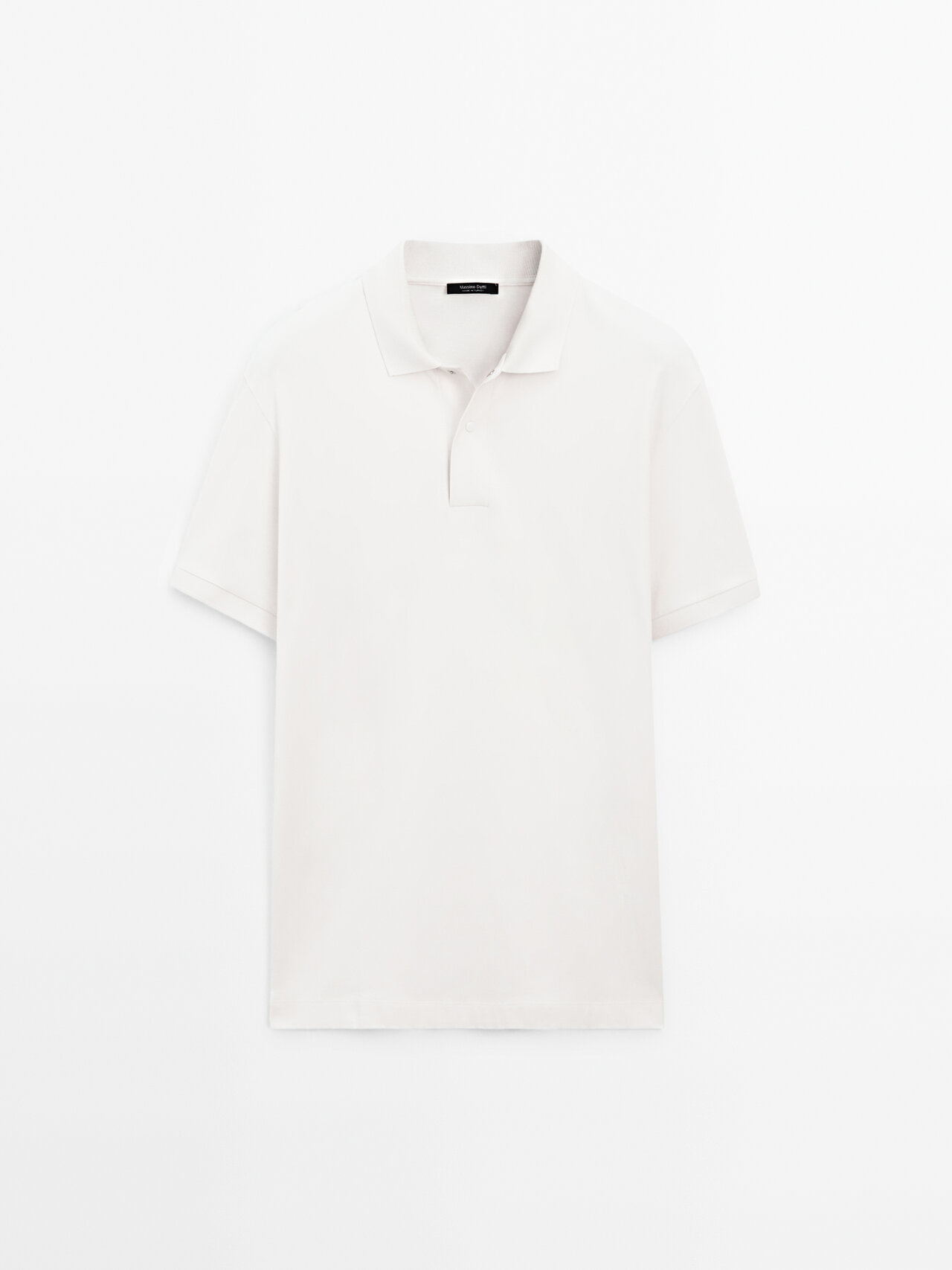 Massimo Dutti - Heren - Polo Van Katoenmix Met Drukknoop - Ecru - S
