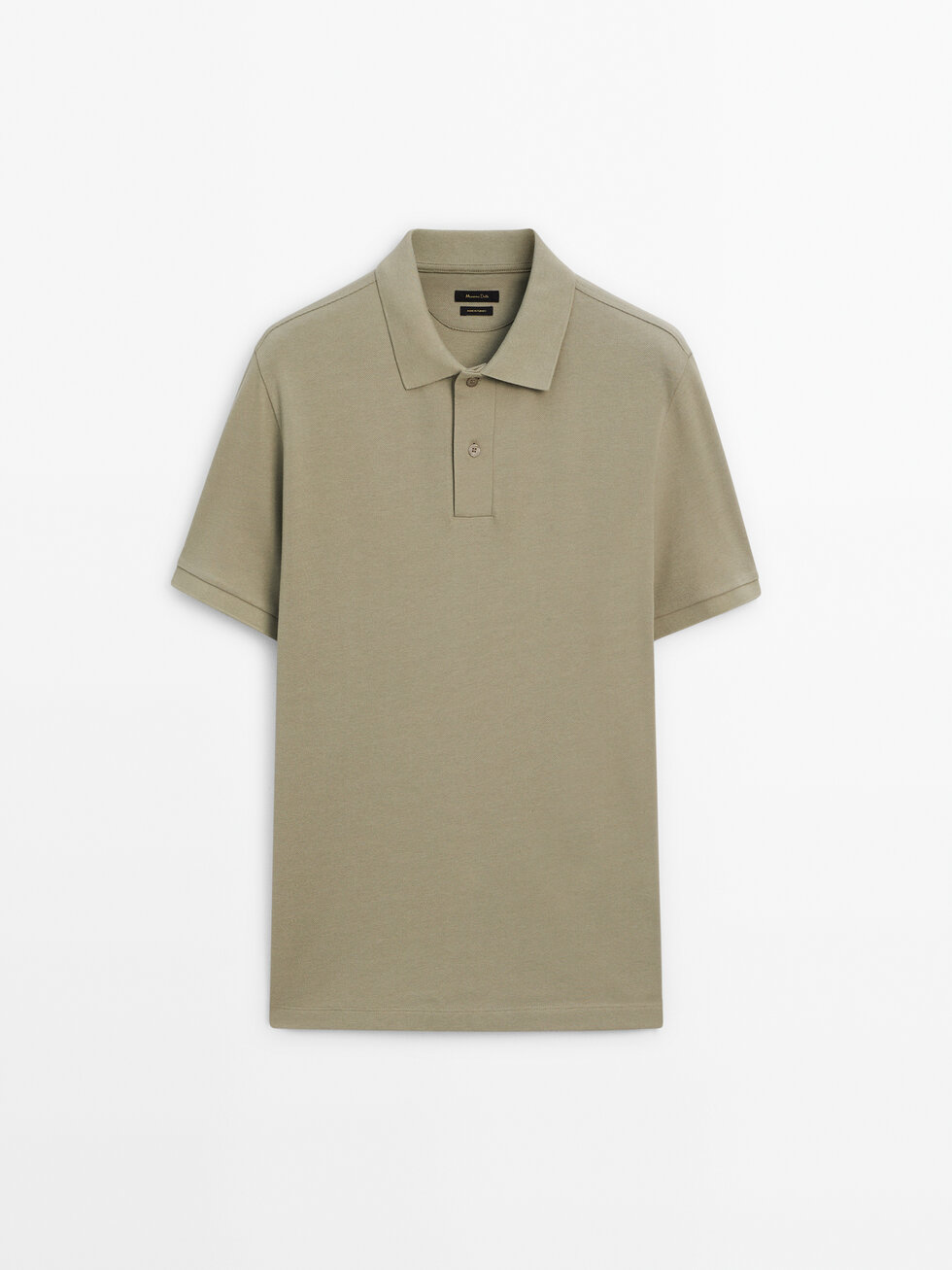Microtextured cotton piqué polo shirt