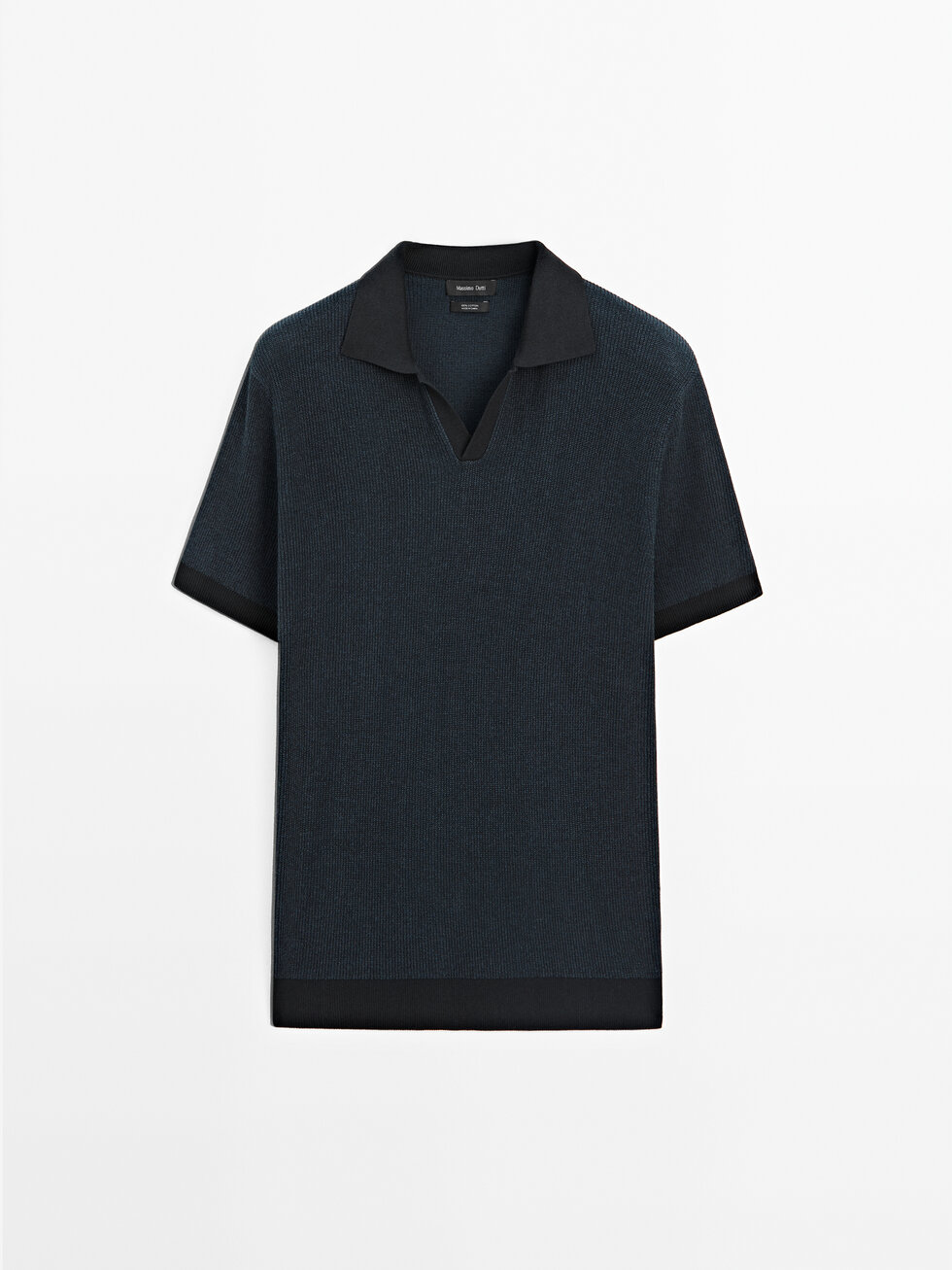 100% cotton contrast polo sweater