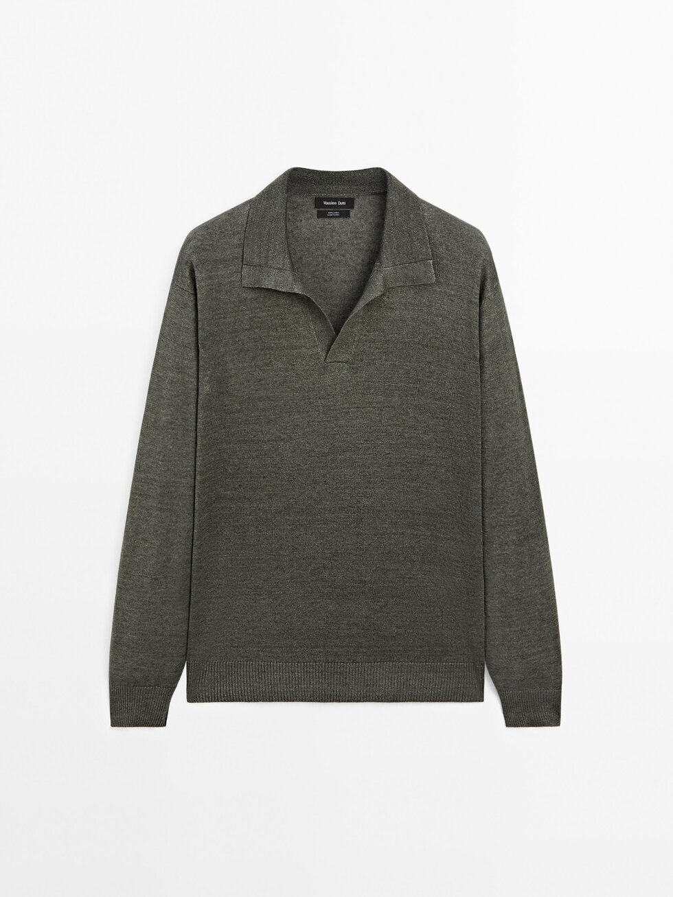 100% linen knit polo sweater
