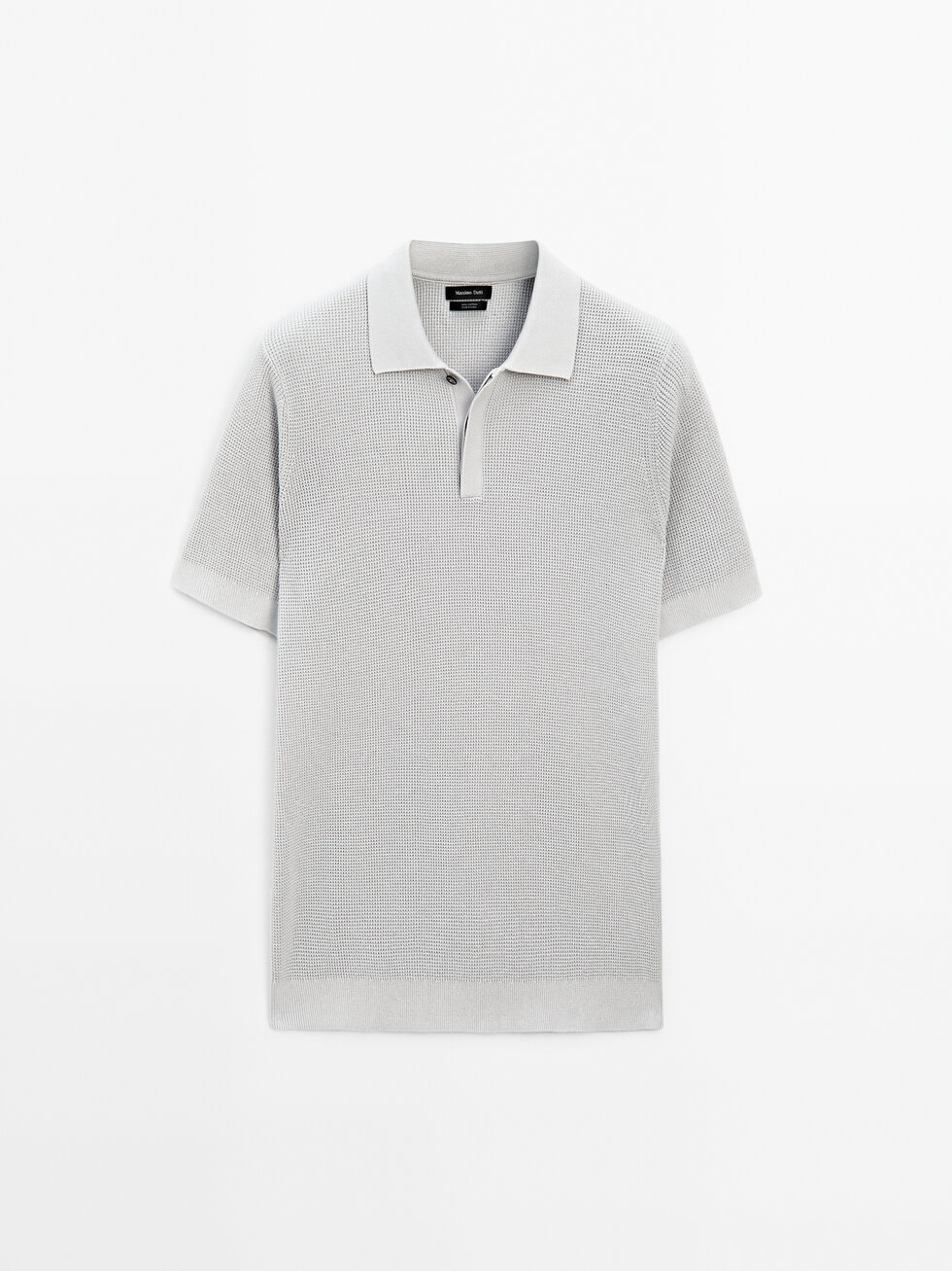 Strick-Poloshirt aus Baumwolle mit Strukturmuster
