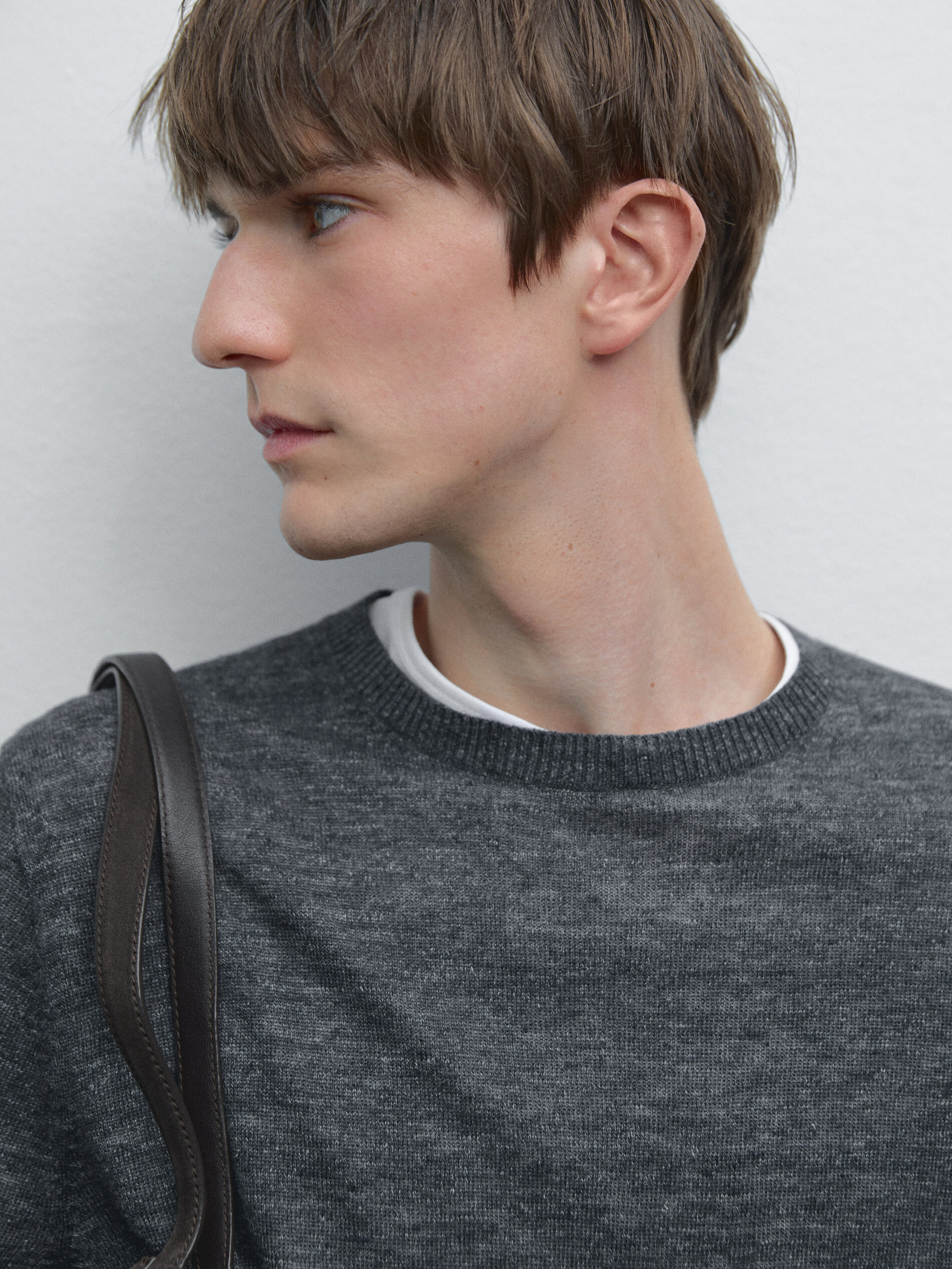 Pull En Maille 100 % Lin À Manches Courtes - Bleu Marine Délavé - Xl - Massimo Dutti - Homme