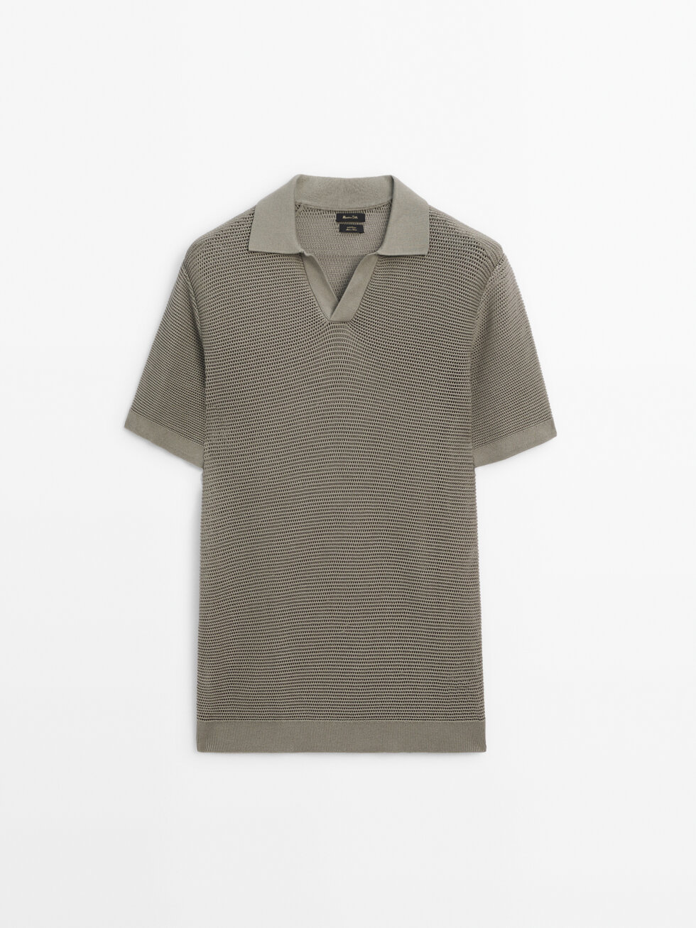 Polo en maille texturée à manches courtes
