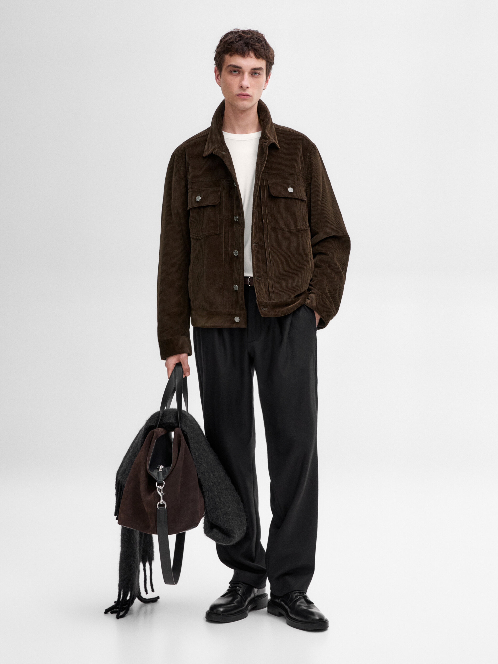 Veste En Velours Côtelé 100 % Coton - Marron - L - Massimo Dutti - Homme