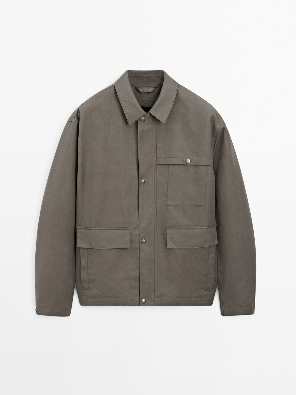 Cotton blend jacket with pocket detail