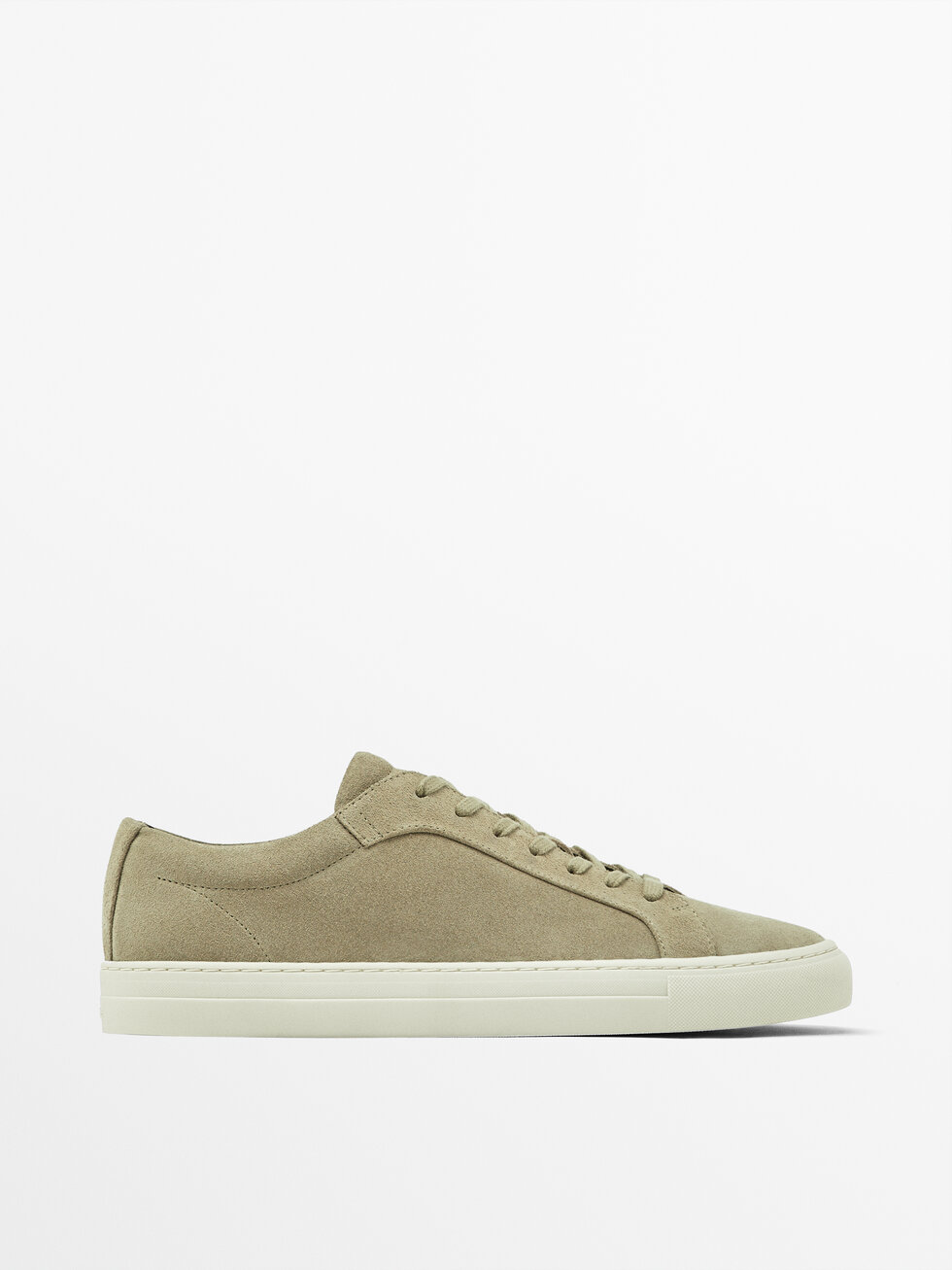Split suede trainers