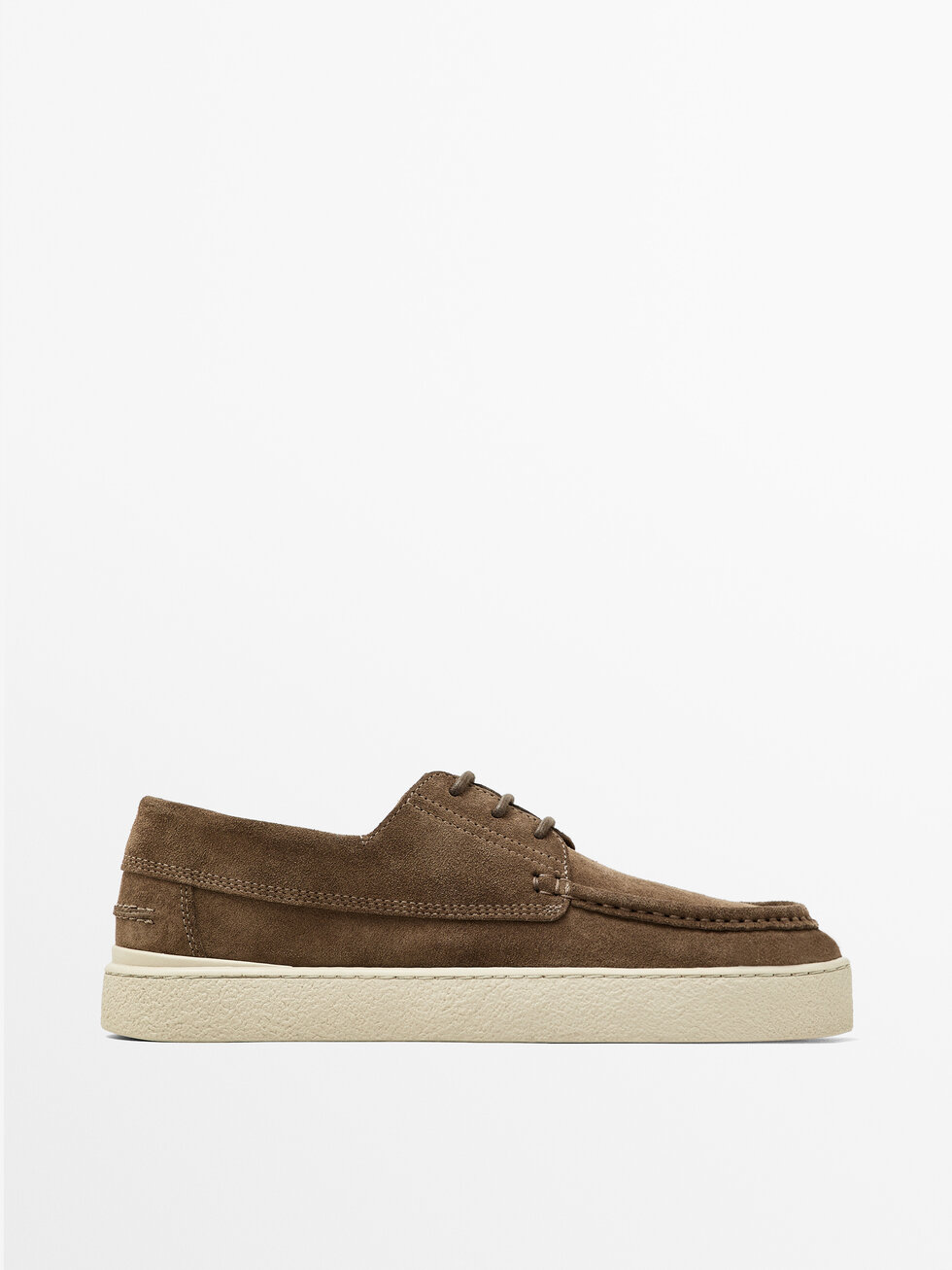 Soft split leather deck shoes