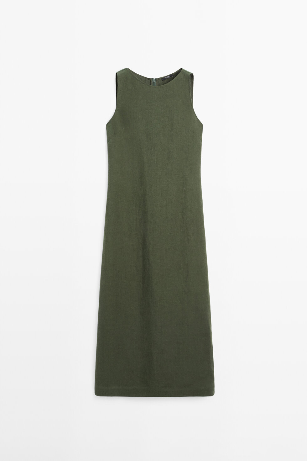 Long Linen Dress - Green - 4 - Massimo Dutti - Women Long Linen Dress - Green - 4 - Massimo Dutti - Women