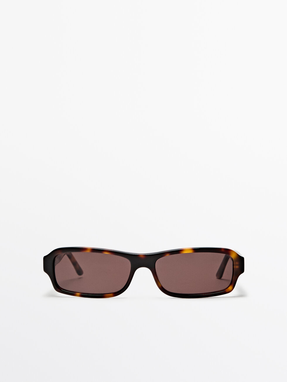 Rectangular tortoiseshell-effect sunglasses