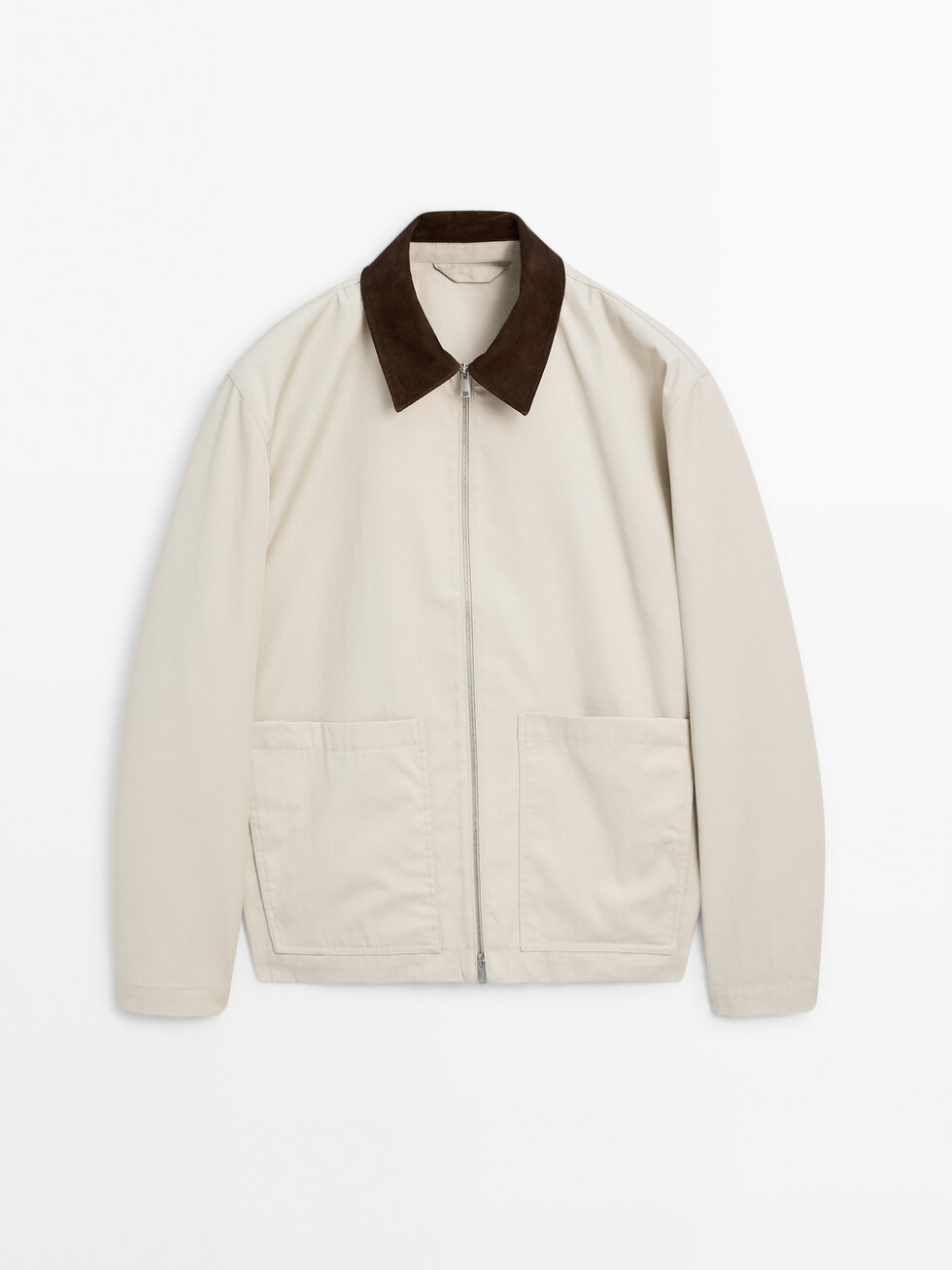 Veste à col contrastant en coton