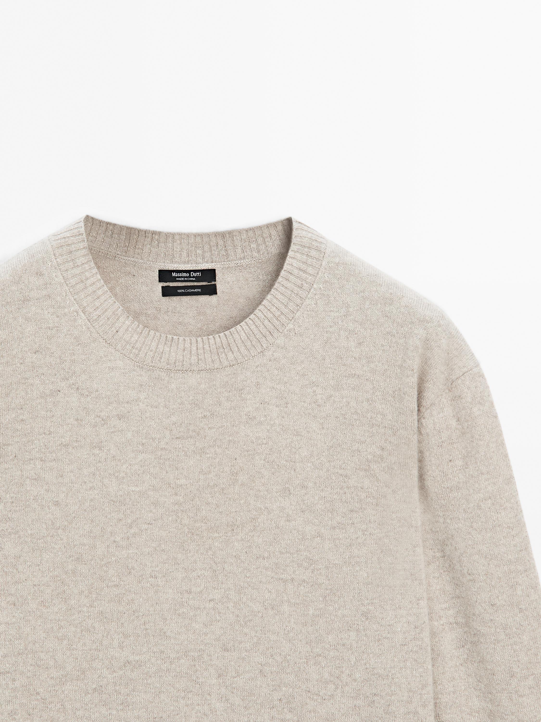 100% cashmere crew neck sweater