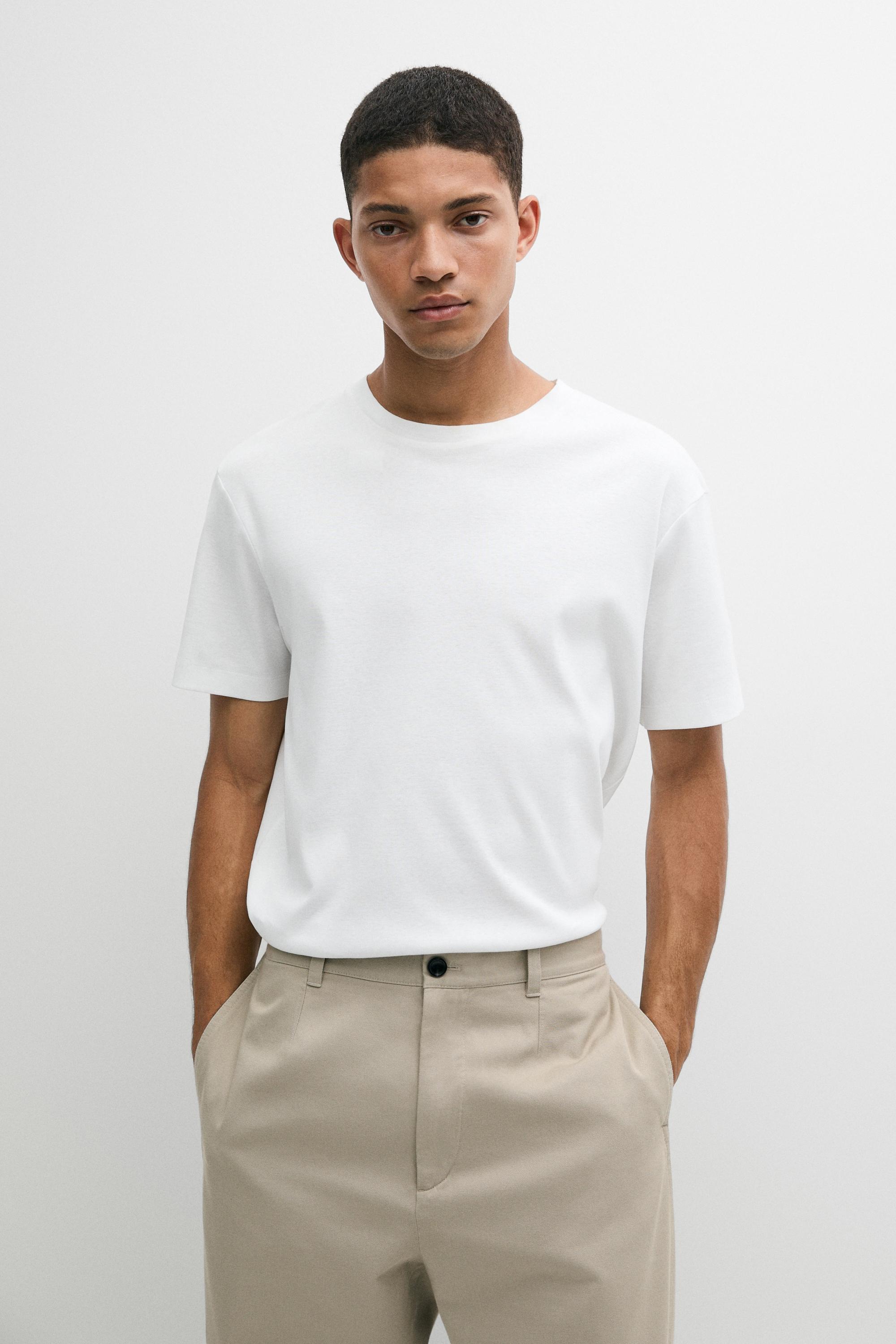 100% mercerised cotton T-shirt — WHITE