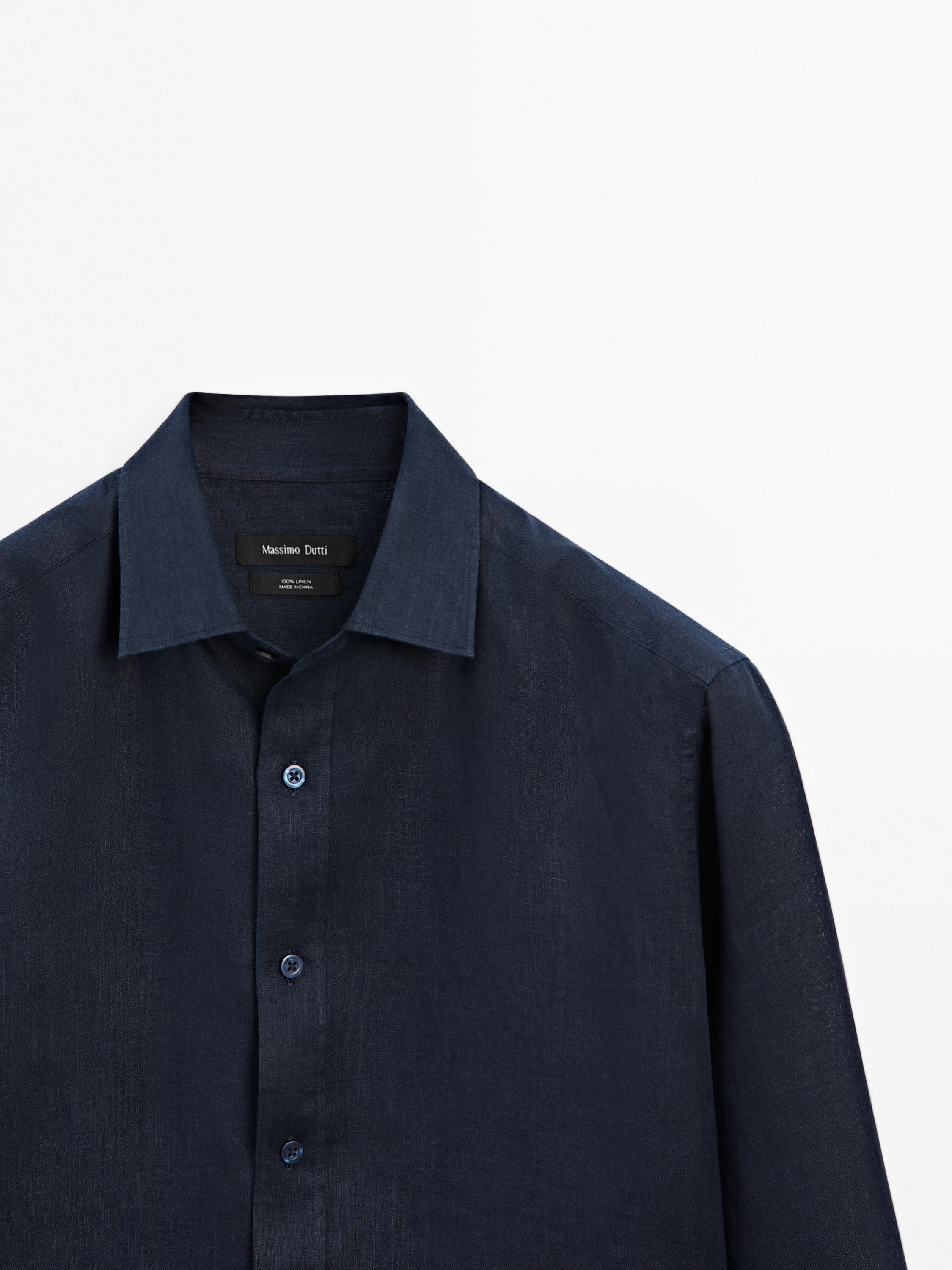 100% linen slim fit shirt