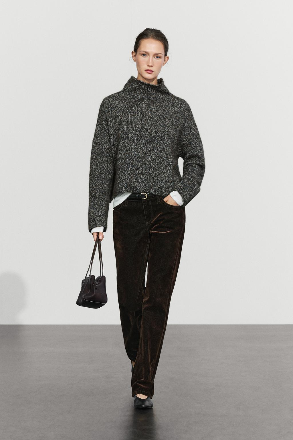 100% wool mouliné knit sweater