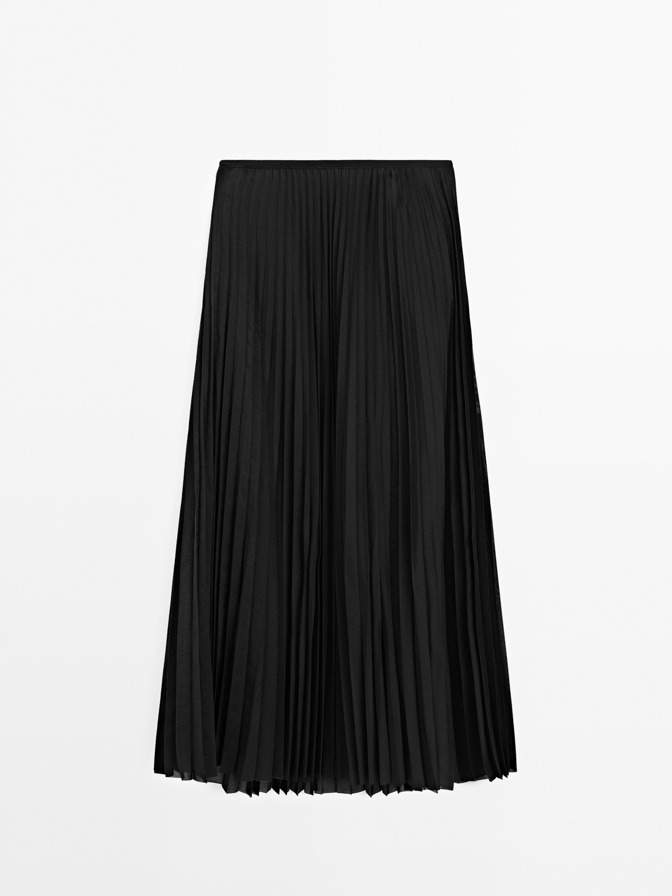 Plisovaná midi sukně se sklady