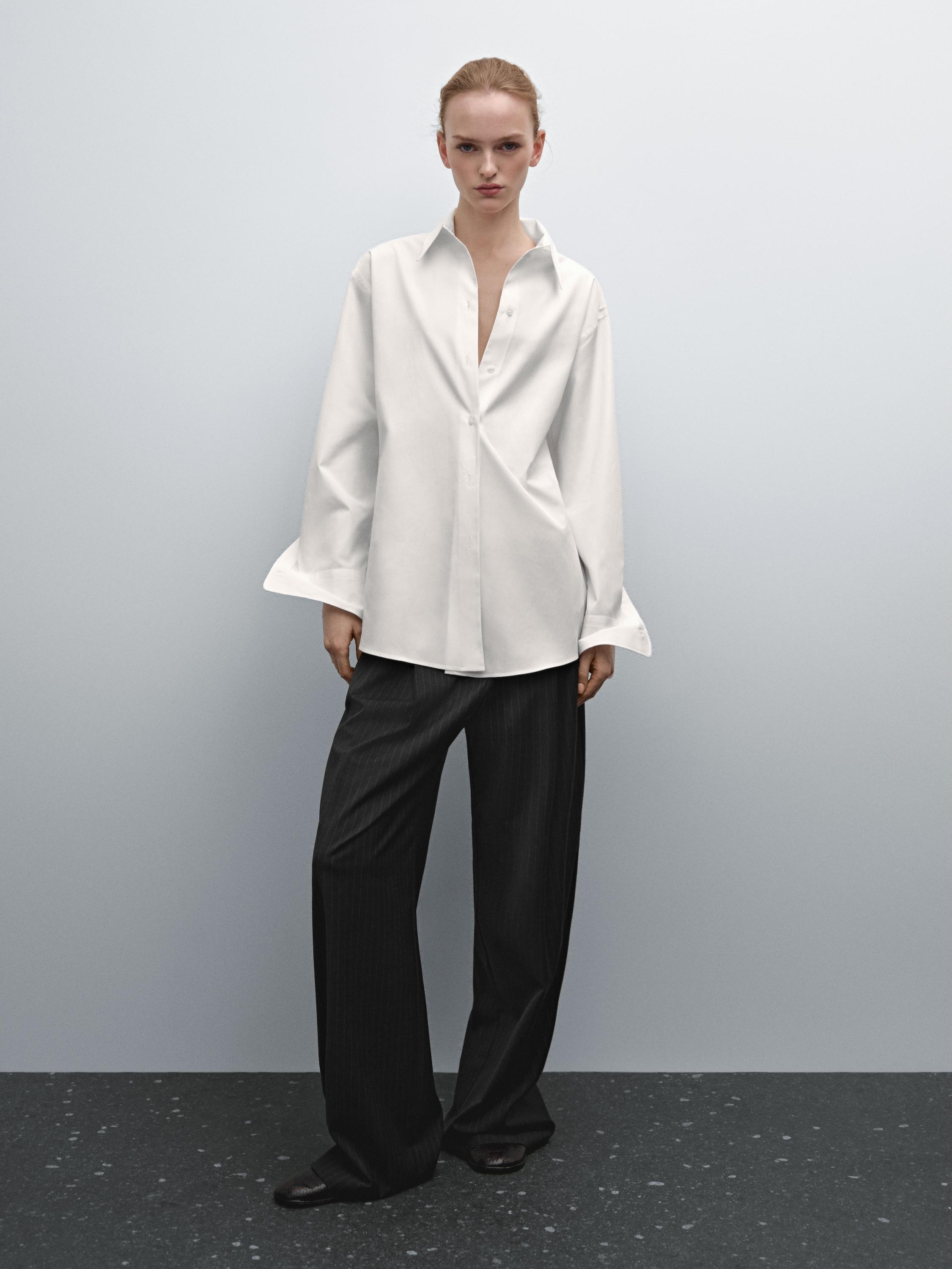 Oversize cotton poplin shirt