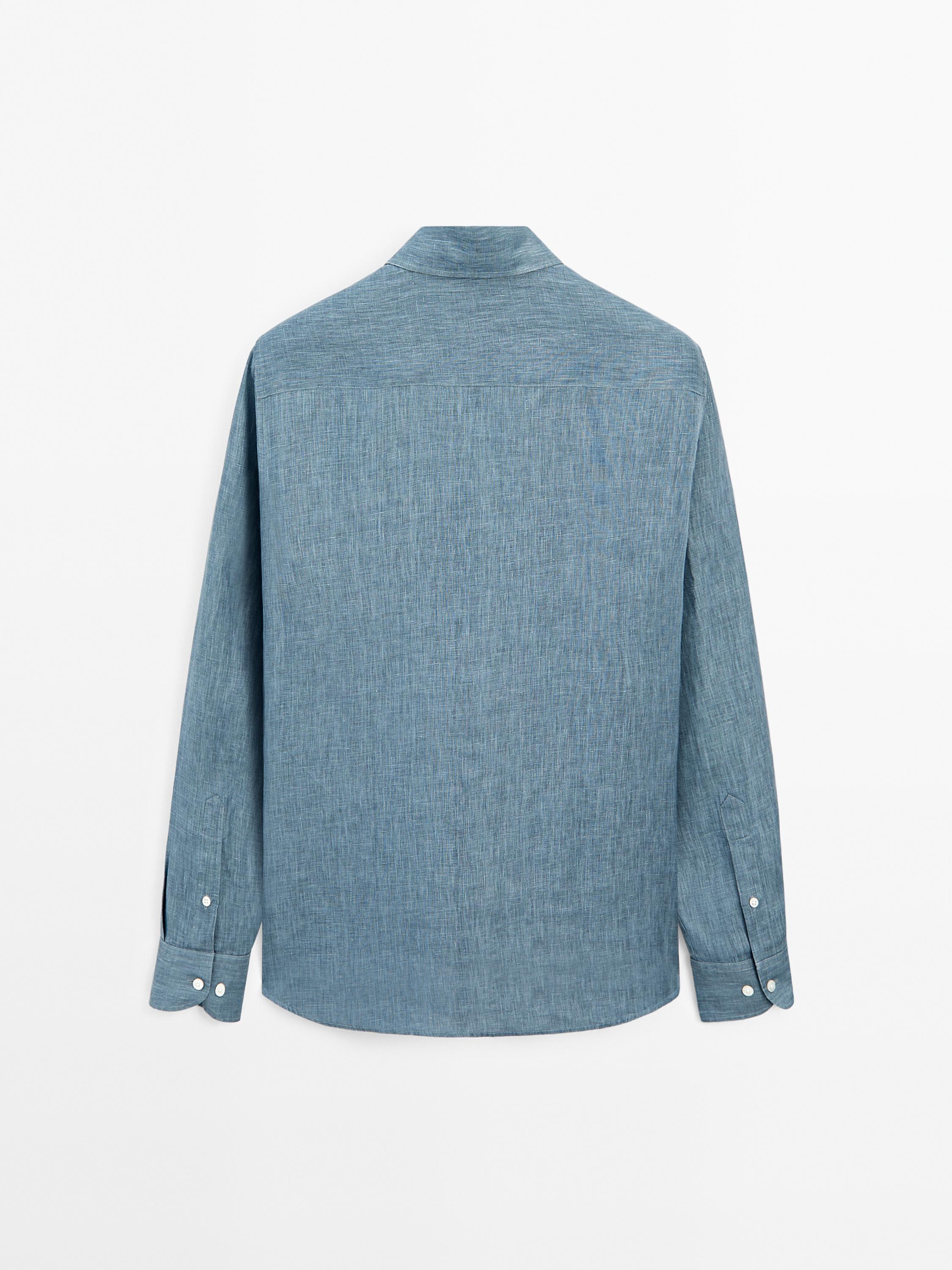 Лека риза със стандартна кройка от 100% лен