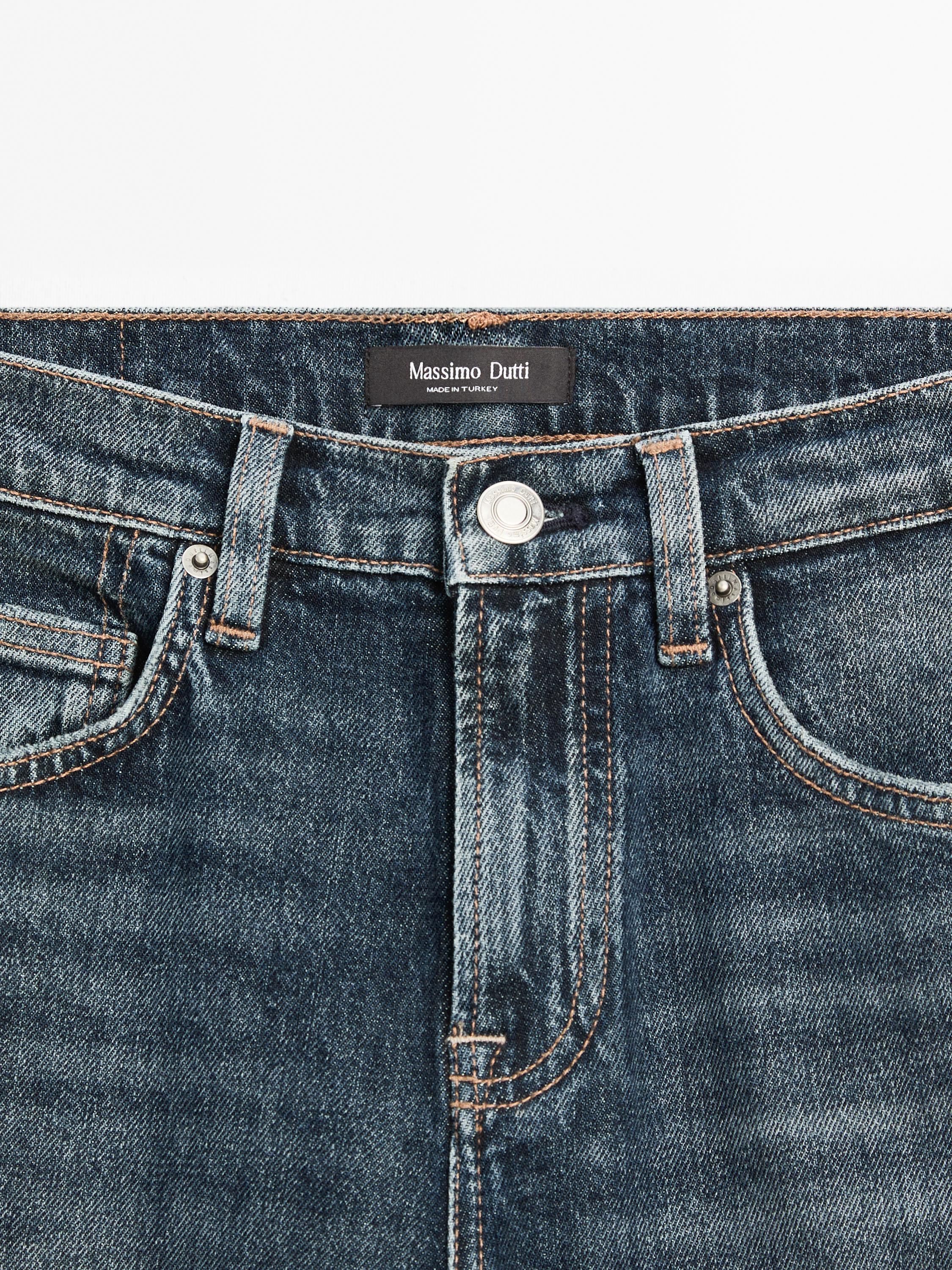 Mid-rise cropped slim fit jeans