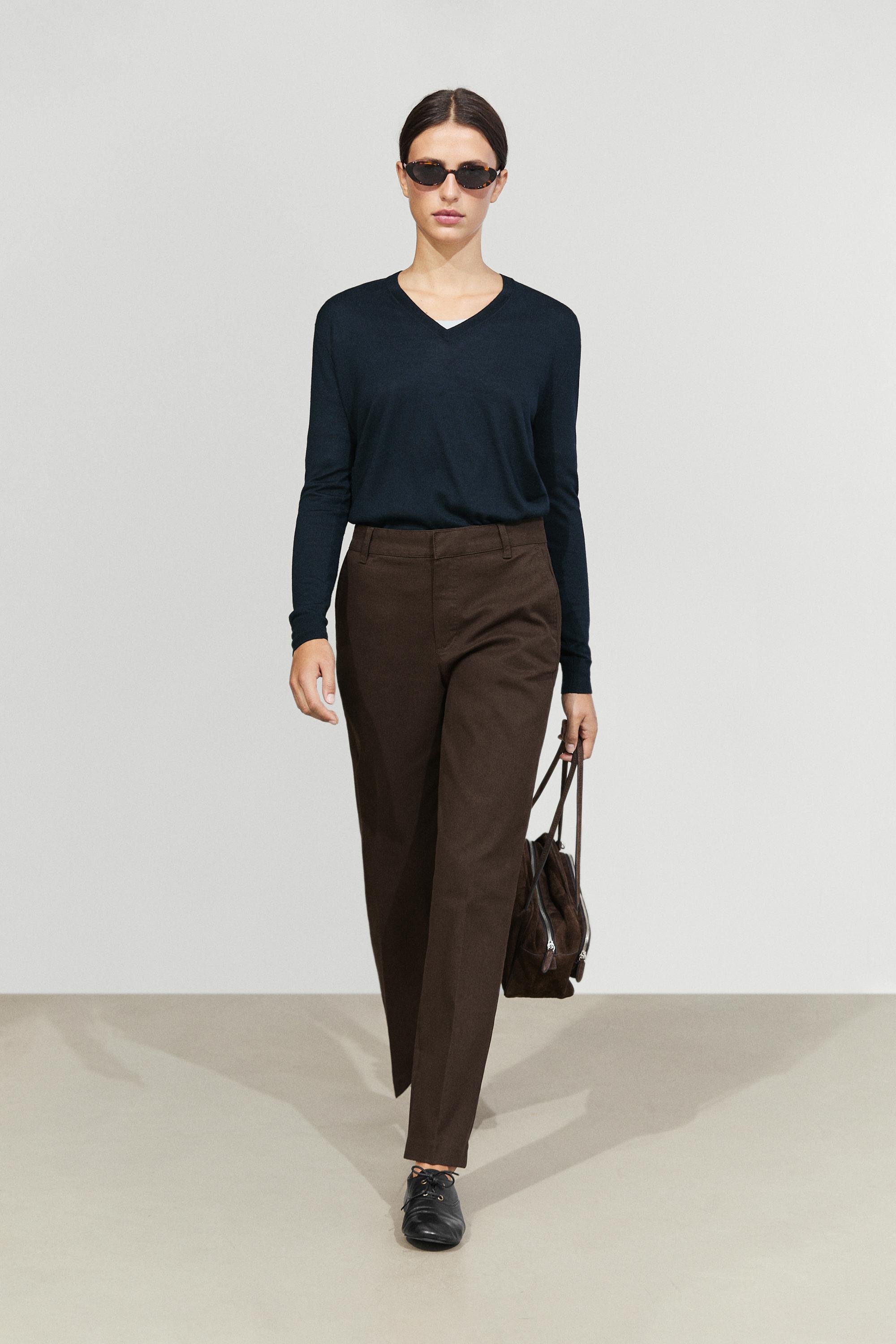 Stretch cotton blend pants