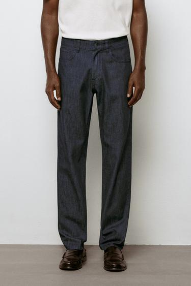 Lightweight tapered fit jeans — NAVY BLUE 3