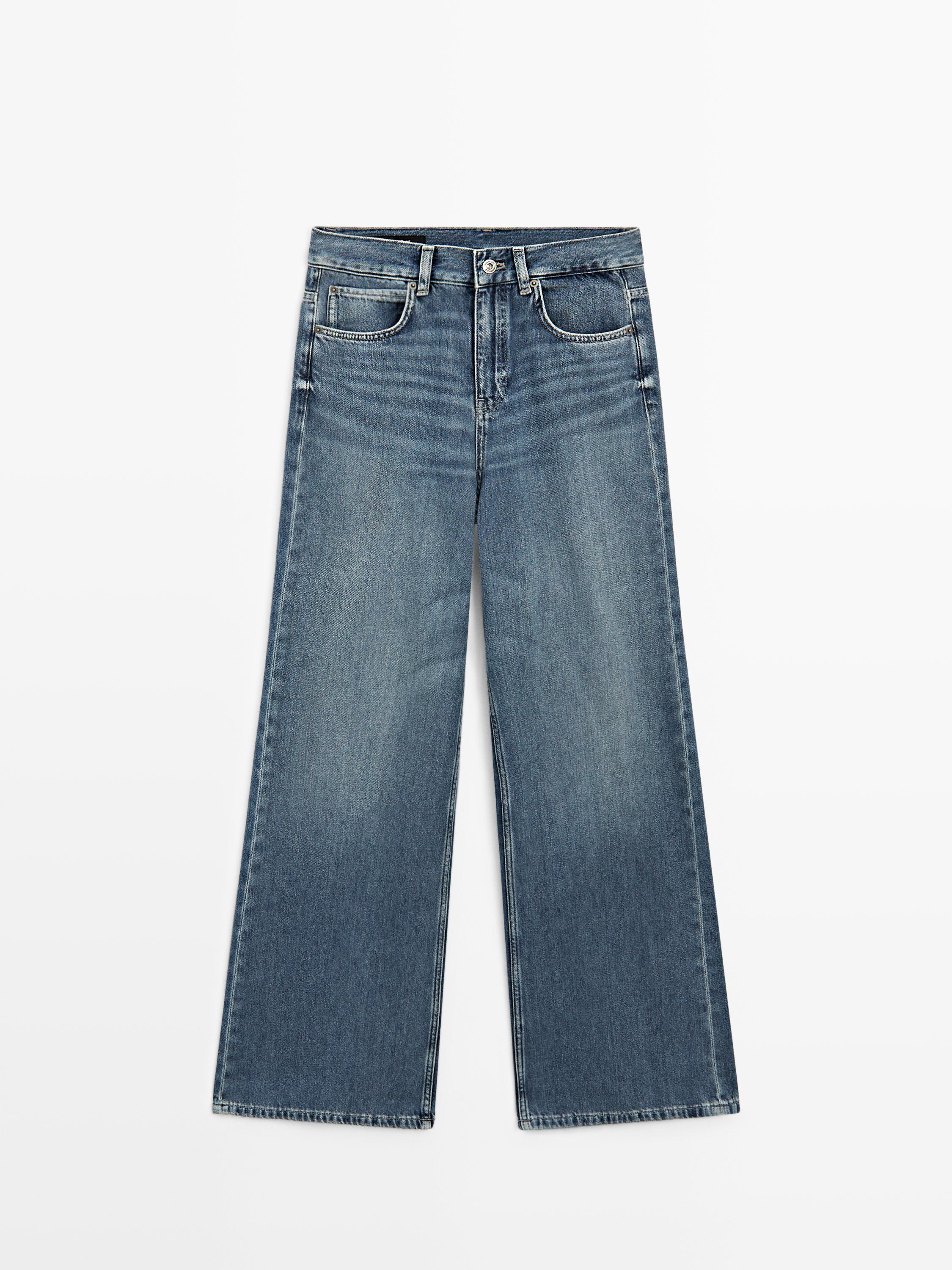 High-waist wide-leg jeans — MEDIUM BLUE