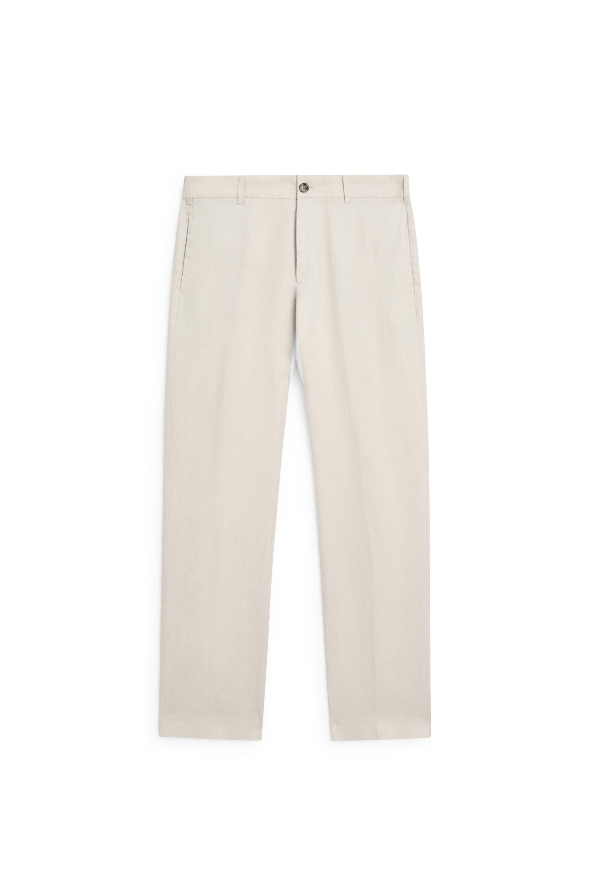 Tapered fit linen pants — BEIGE