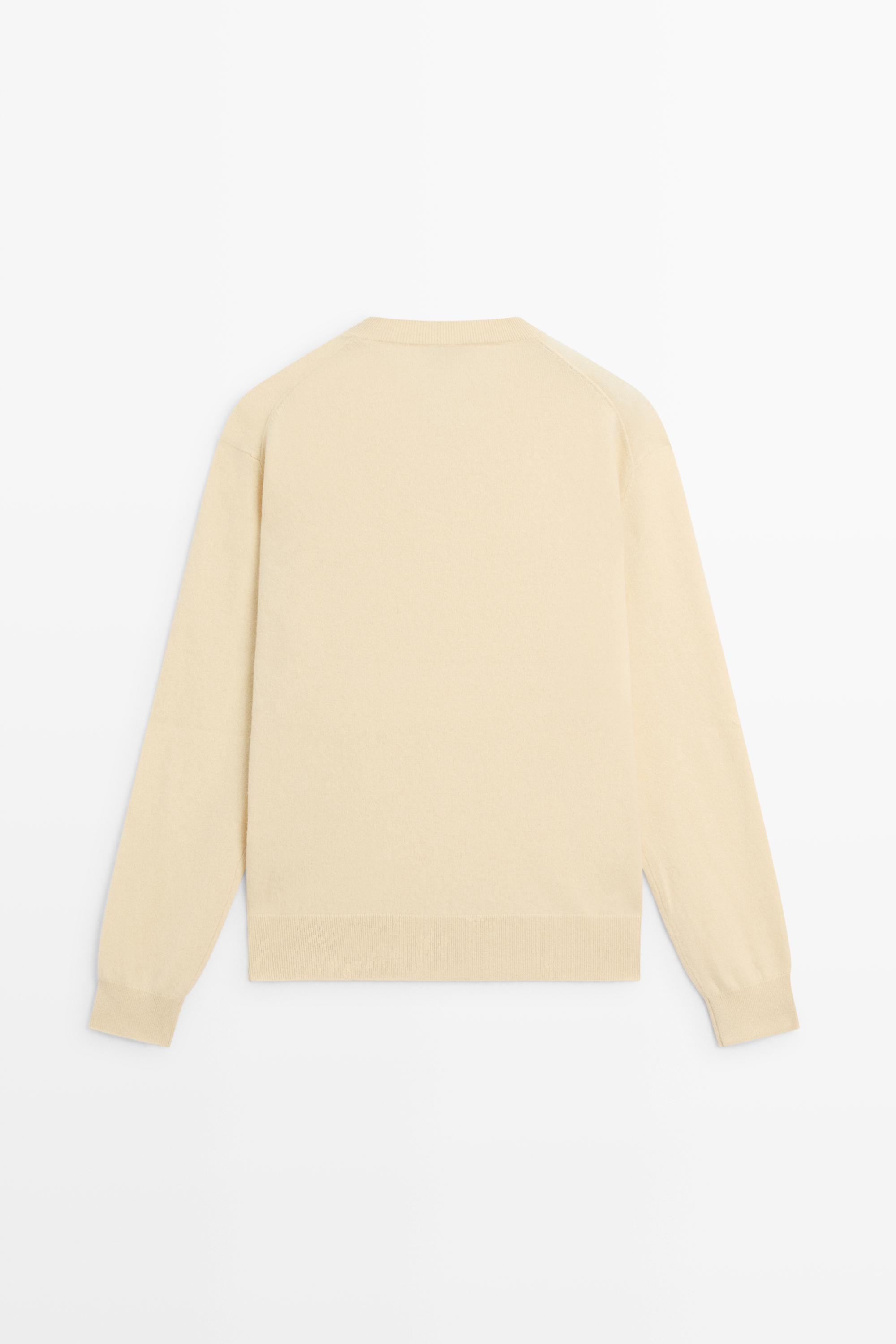 100% cashmere knit sweater — Vanilla