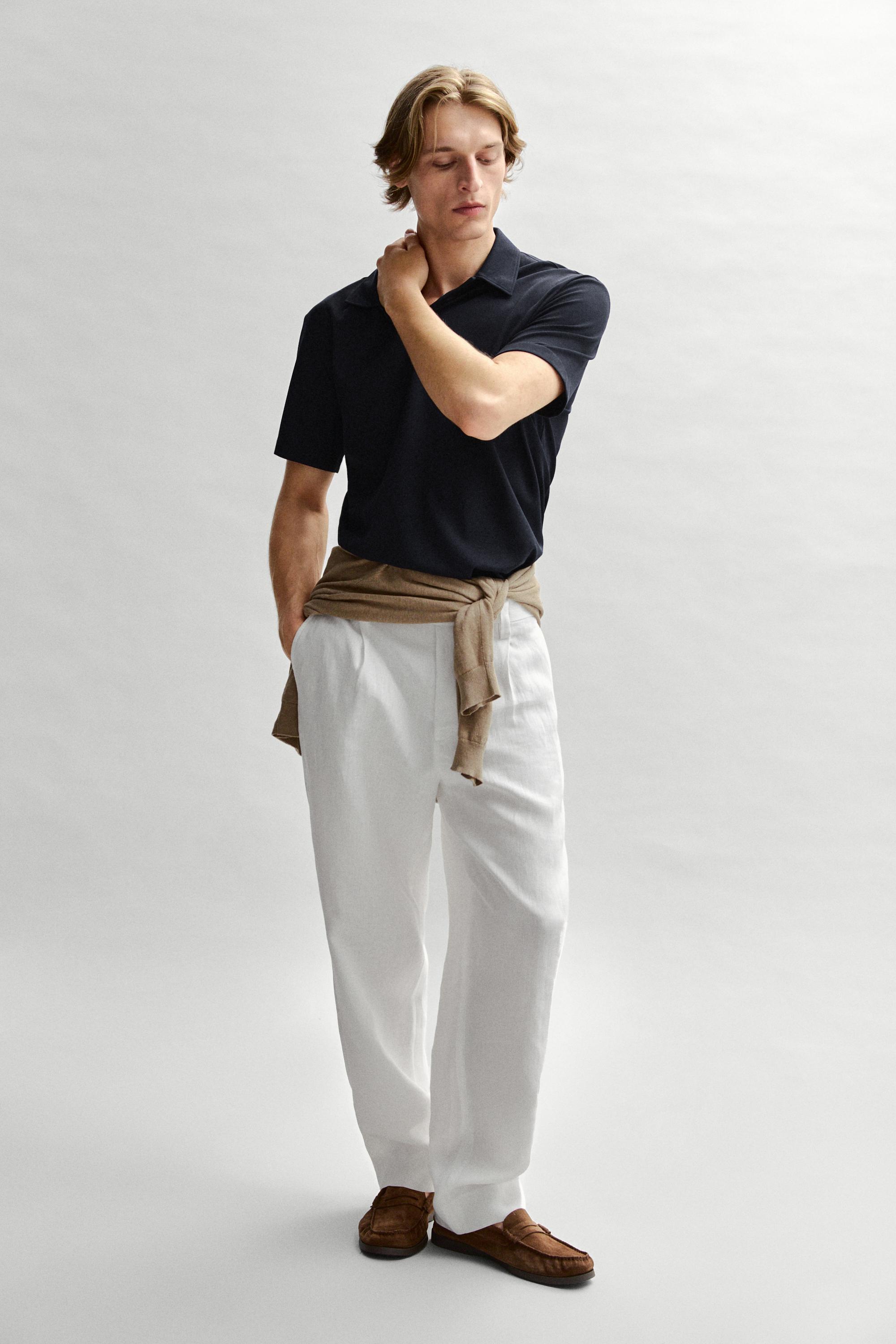 100% cotton short sleeve polo shirt — NAVY BLUE