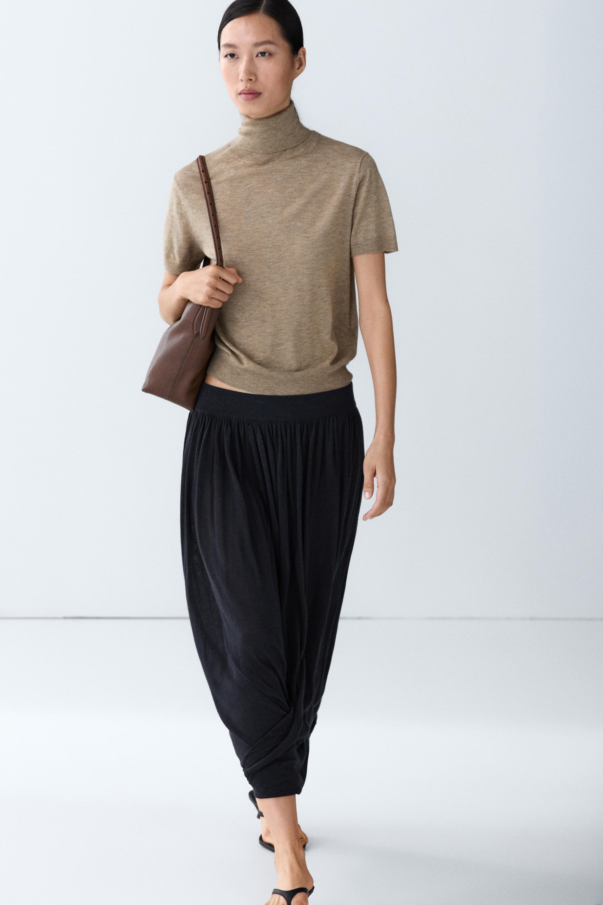 Turtleneck knit sweater — BEIGE MARL