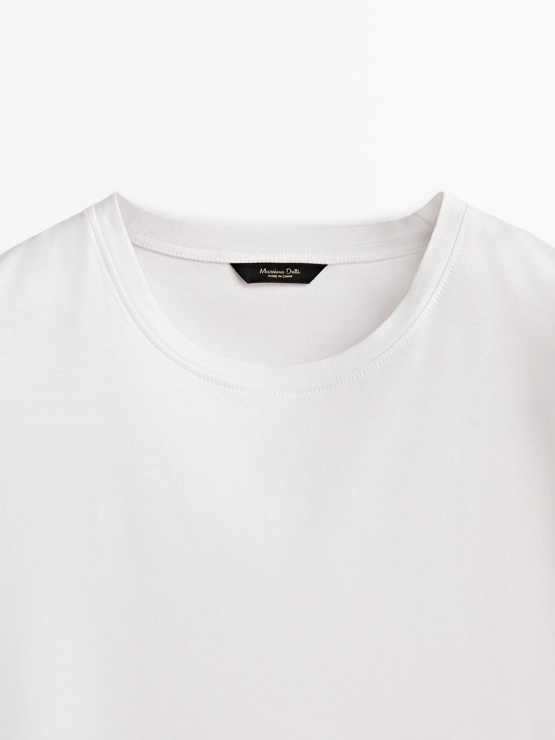 100% mercerised cotton T-shirt — WHITE