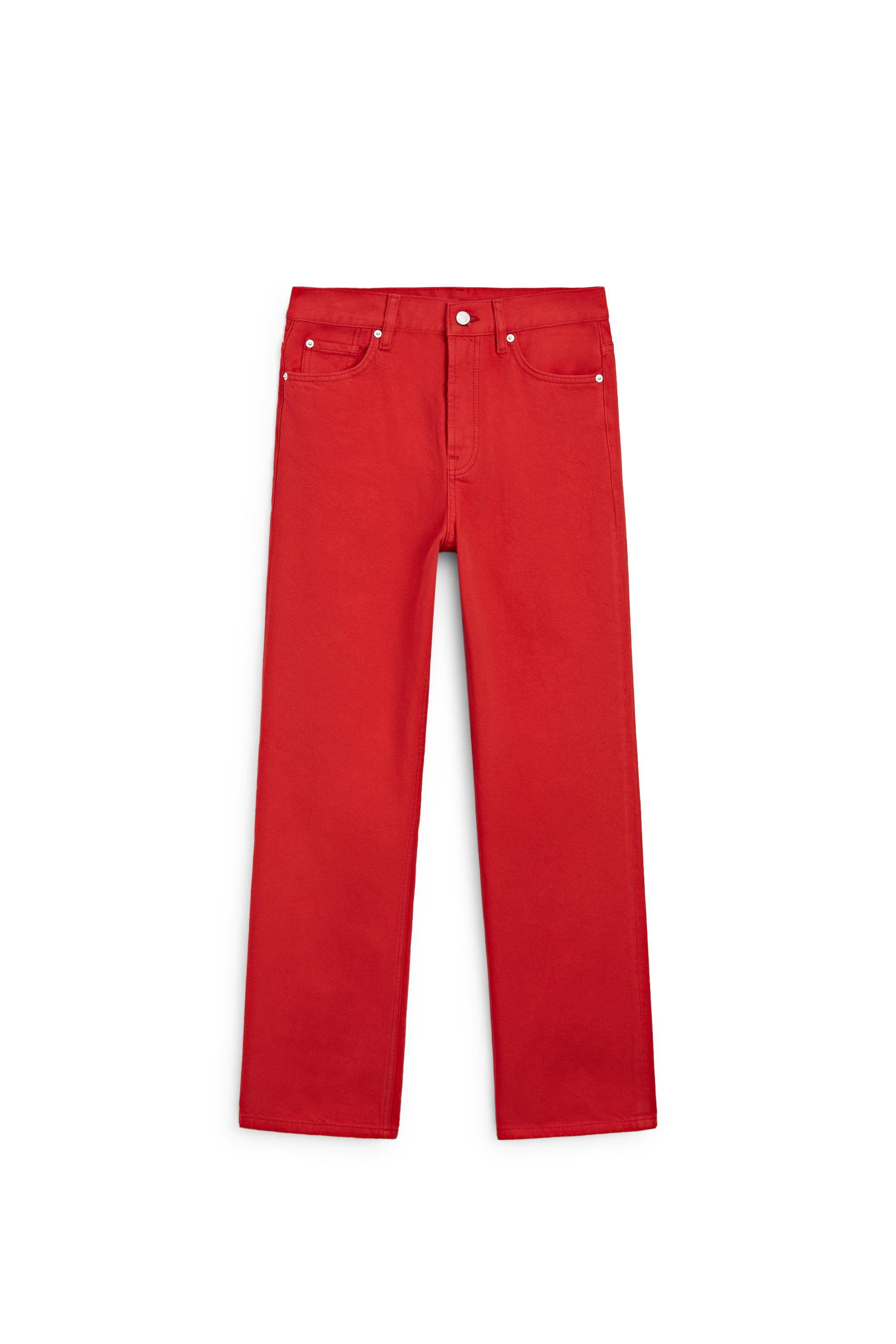 Straight-leg high-waist jeans — RED