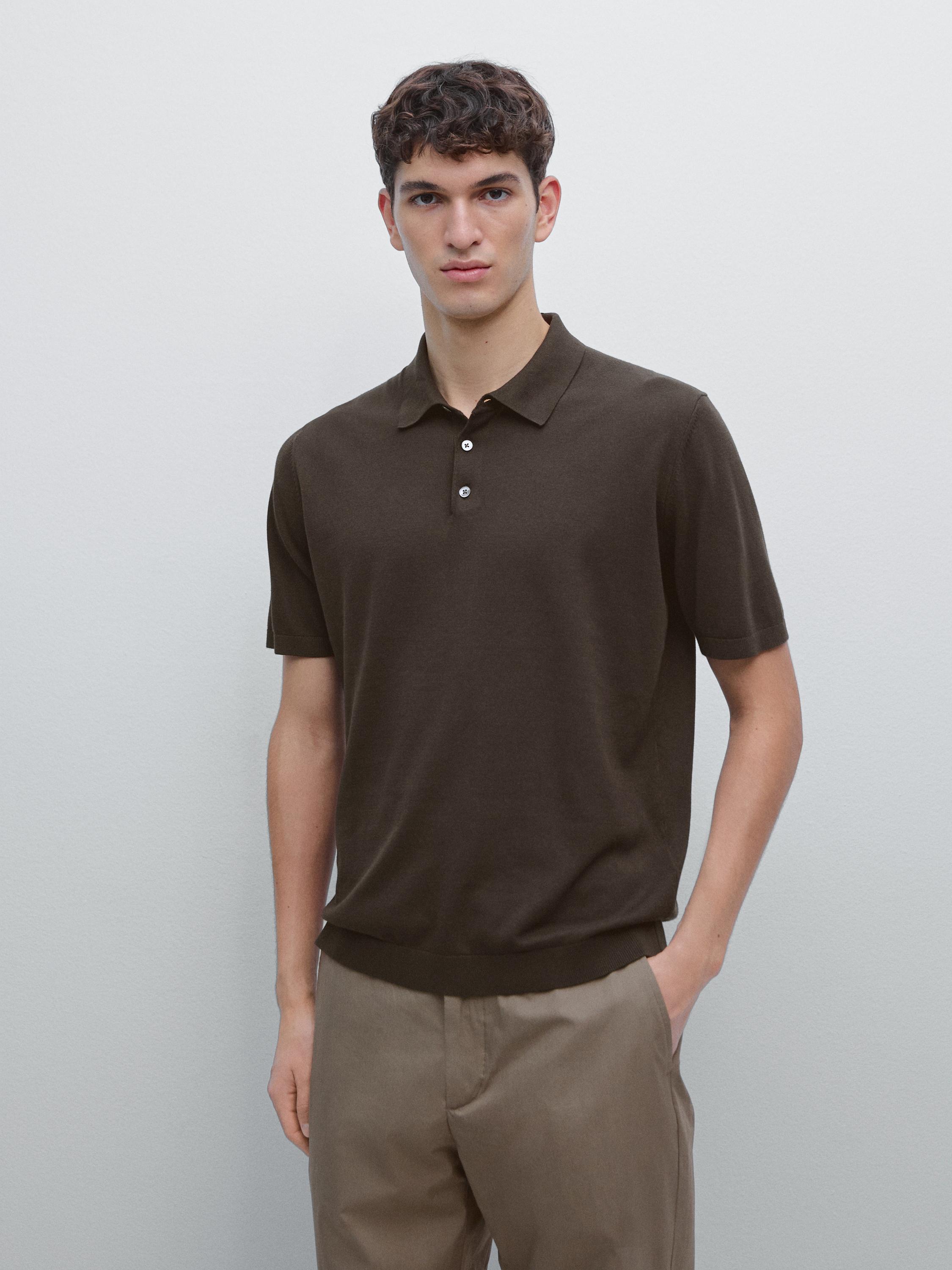 Short-sleeved polo shirt, 100% cotton