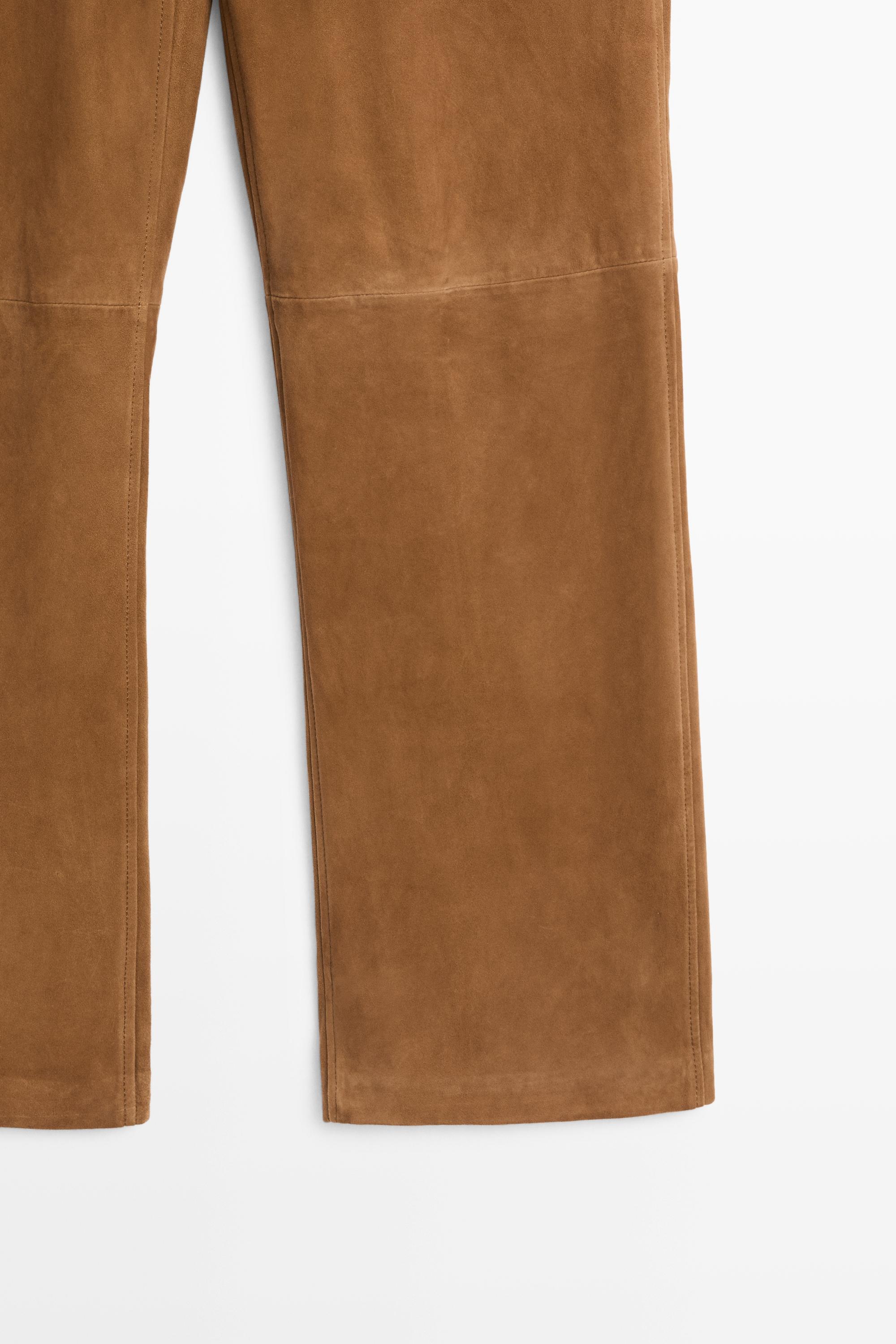 Suede leather pants — Washed
