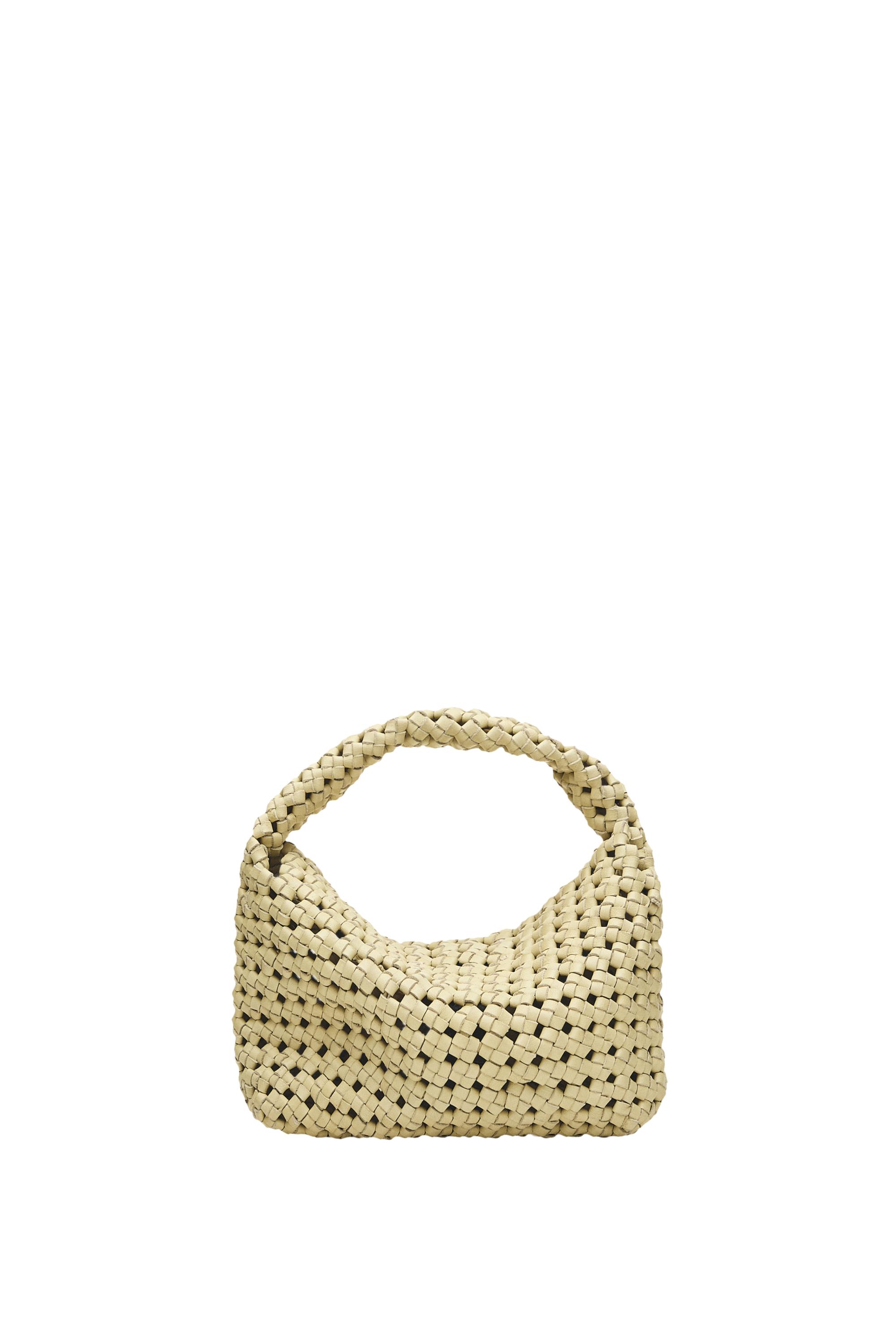 Braided leather mini bag