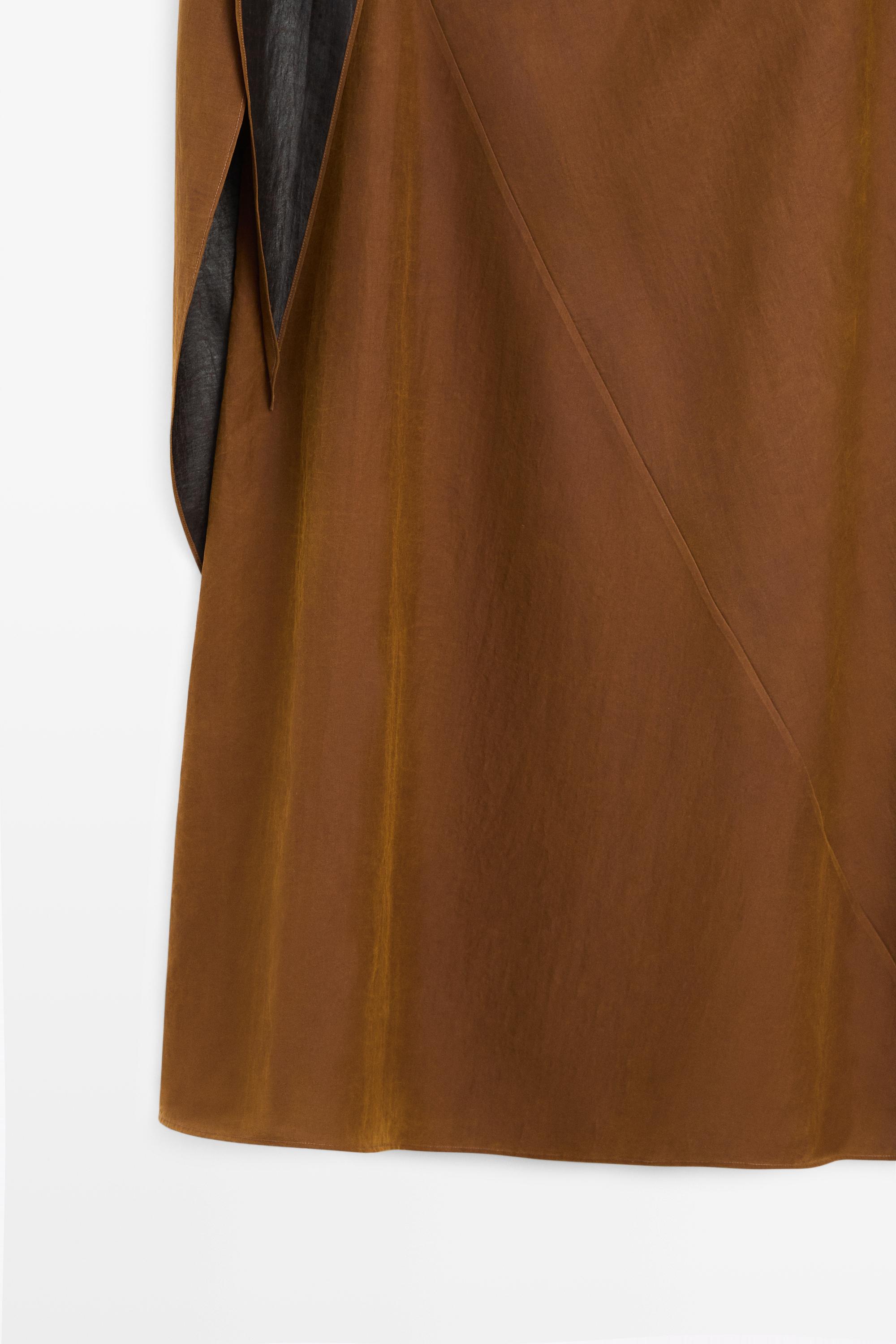Midi skirt with pareo tie detail — BEIGE