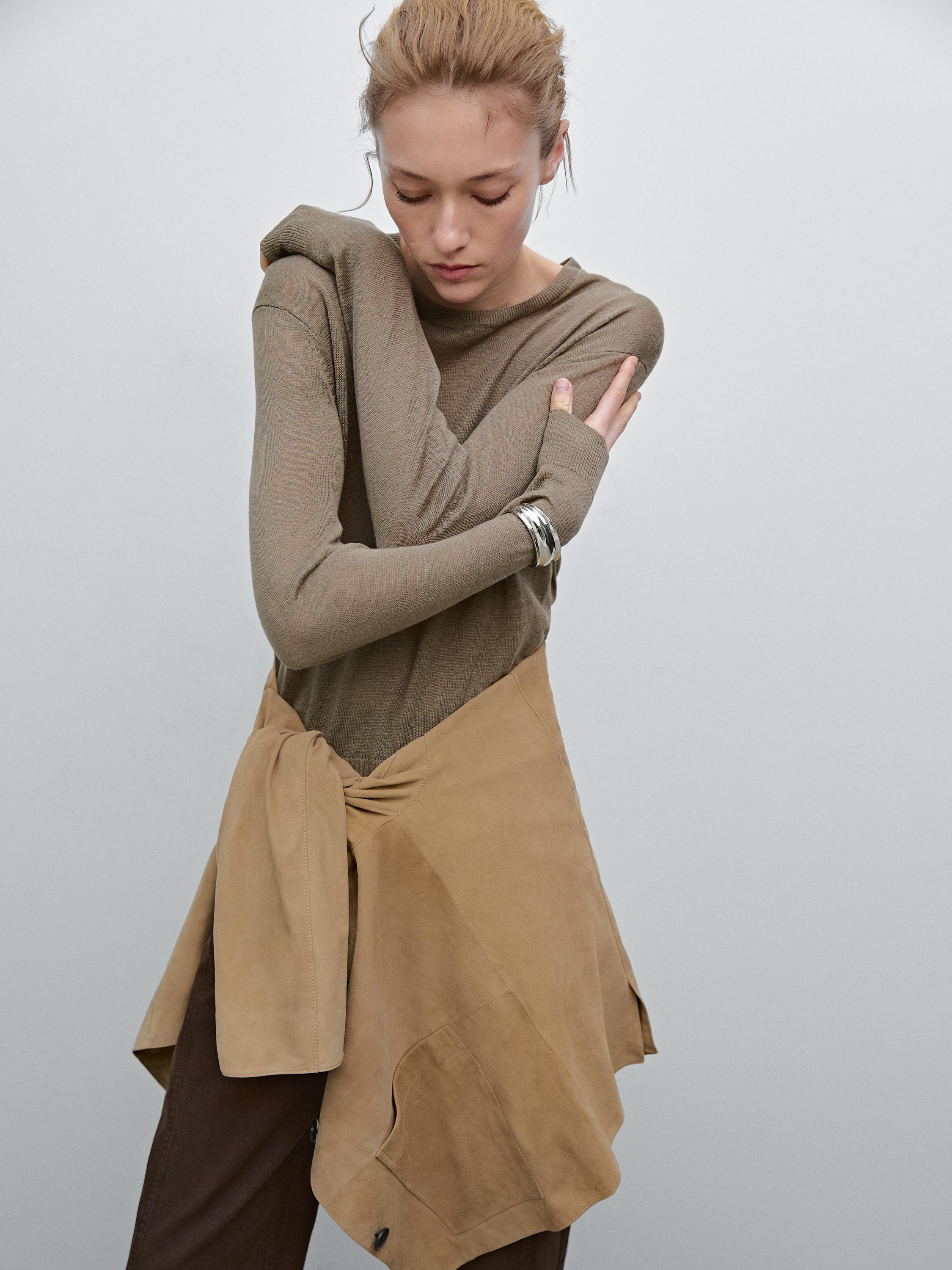 100% linen fine knit sweater