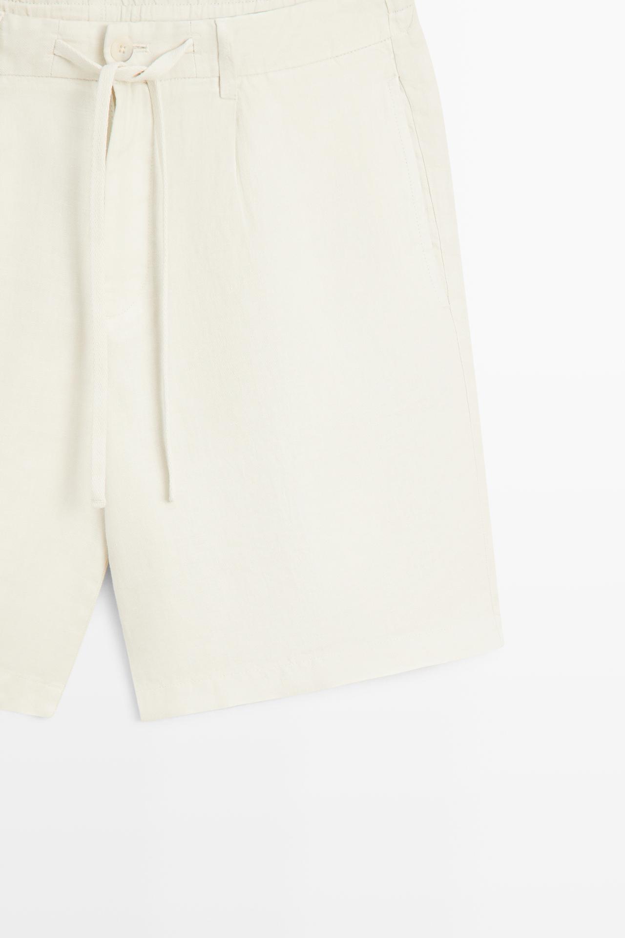 100% linen short Bermuda shorts — SAND