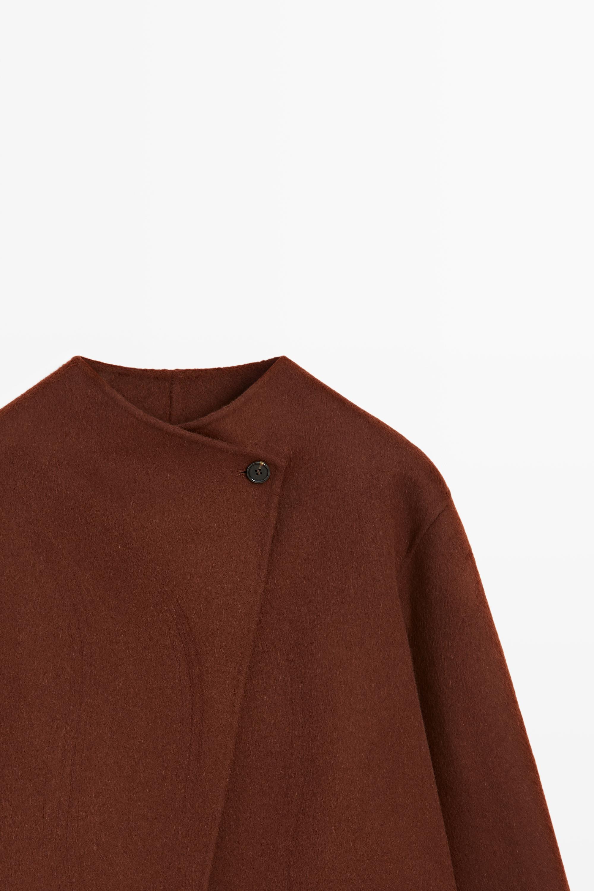Button detail cape jacket — COPPER