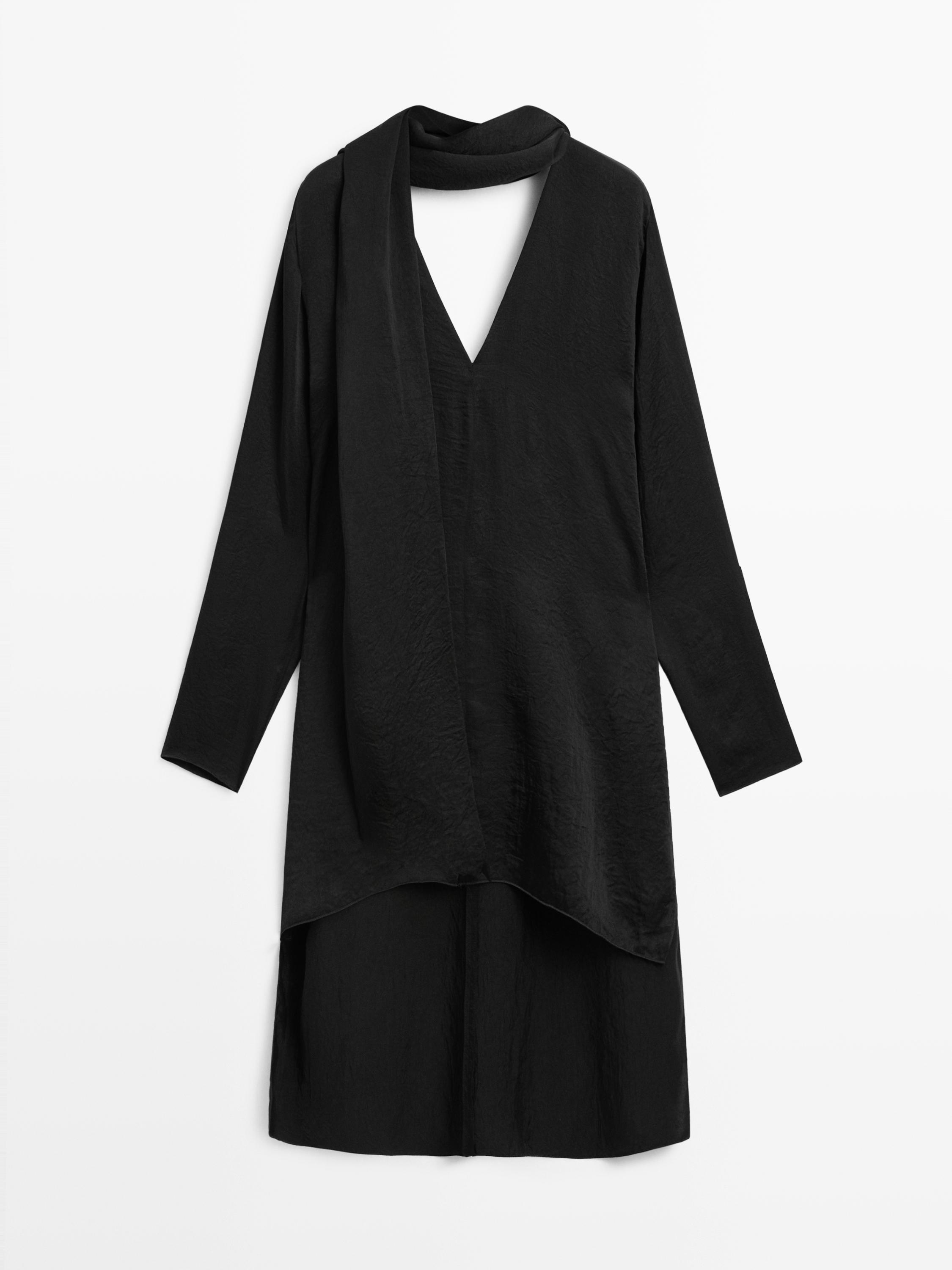 Bağcıklı V yaka bluz - STUDIO