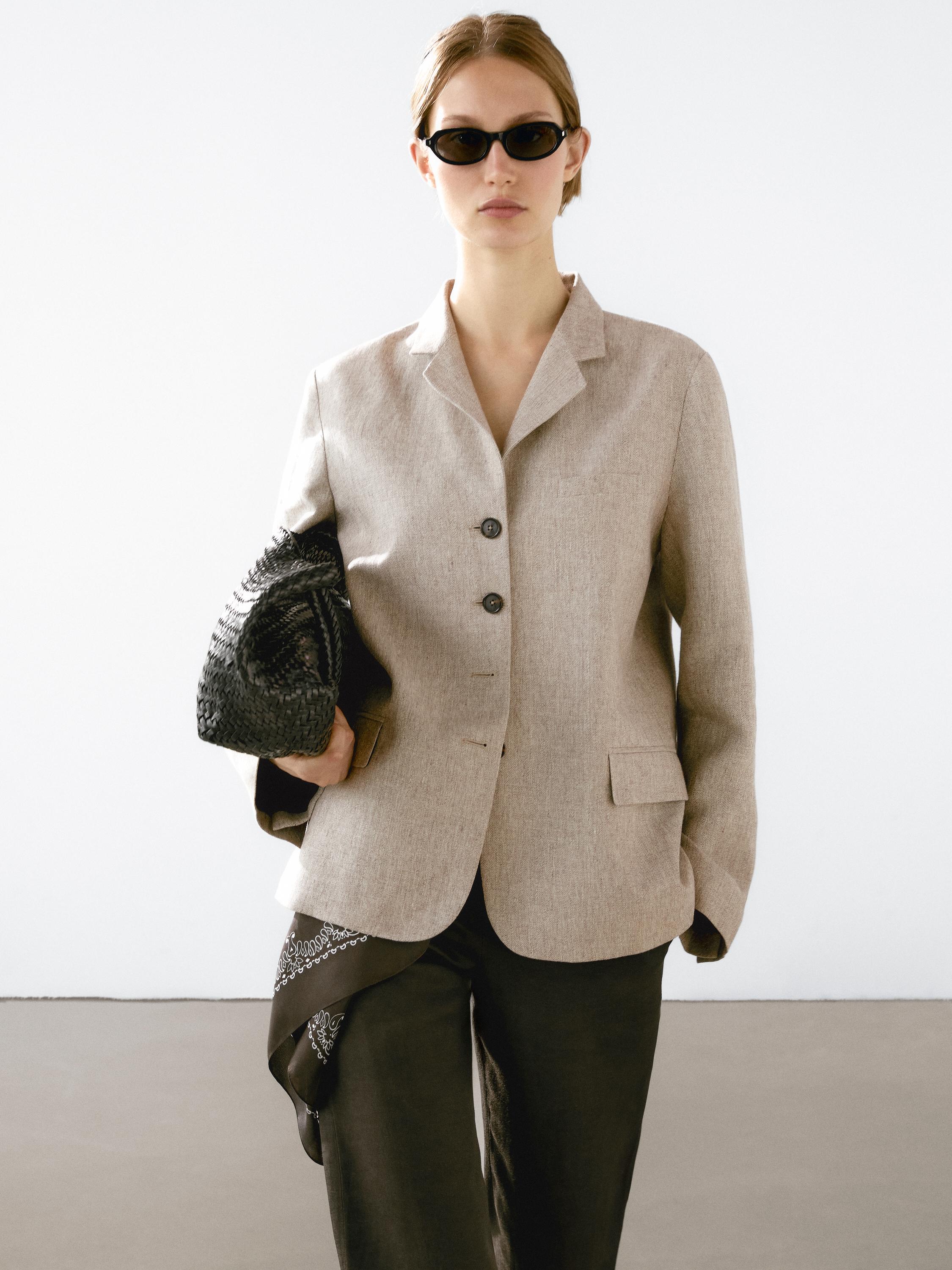 100% linen flecked blazer
