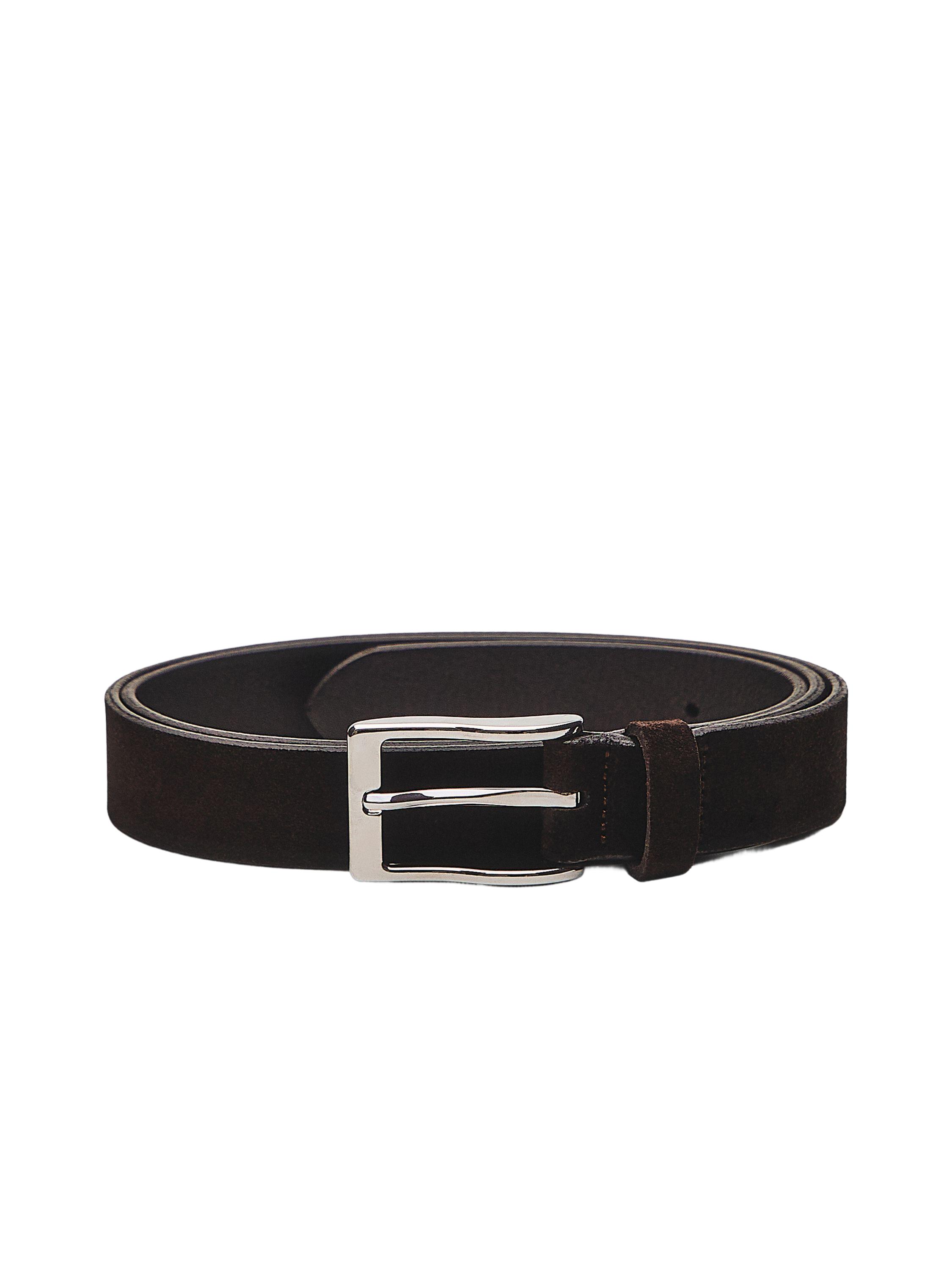 Plush nappa leather belt — BROWN