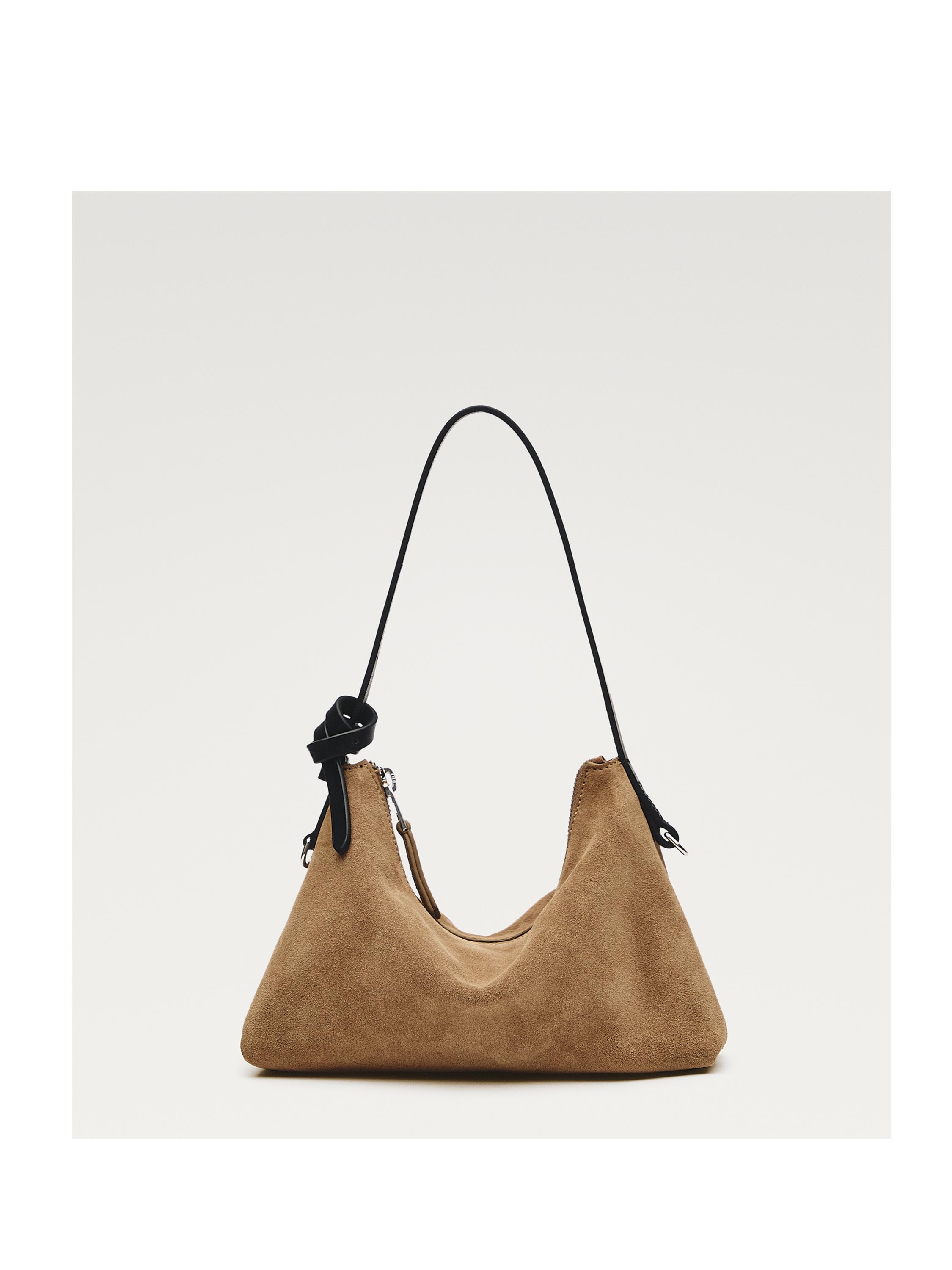 Tas kecil kulit suede terbelah