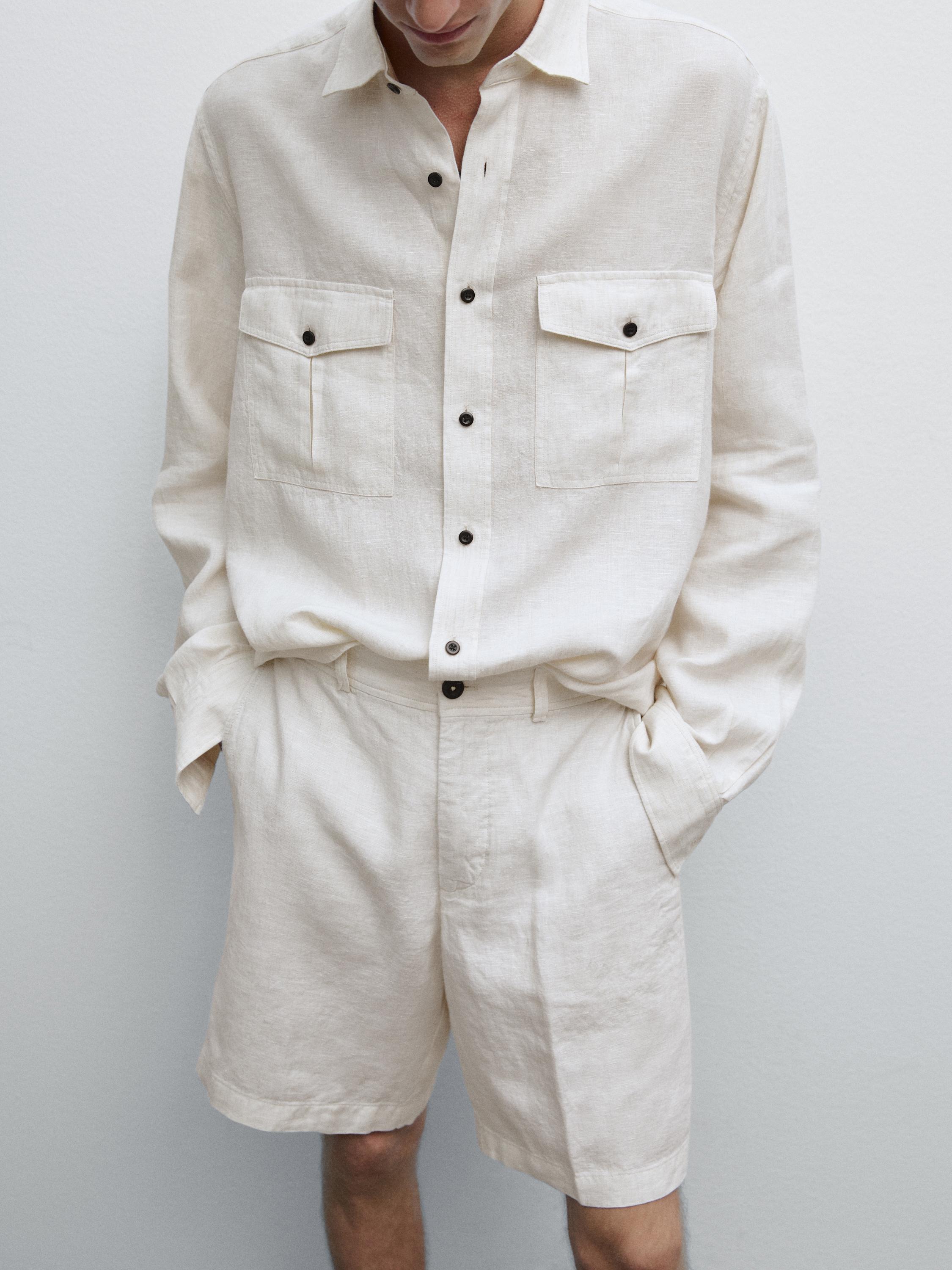 Celana bermuda linen 100%