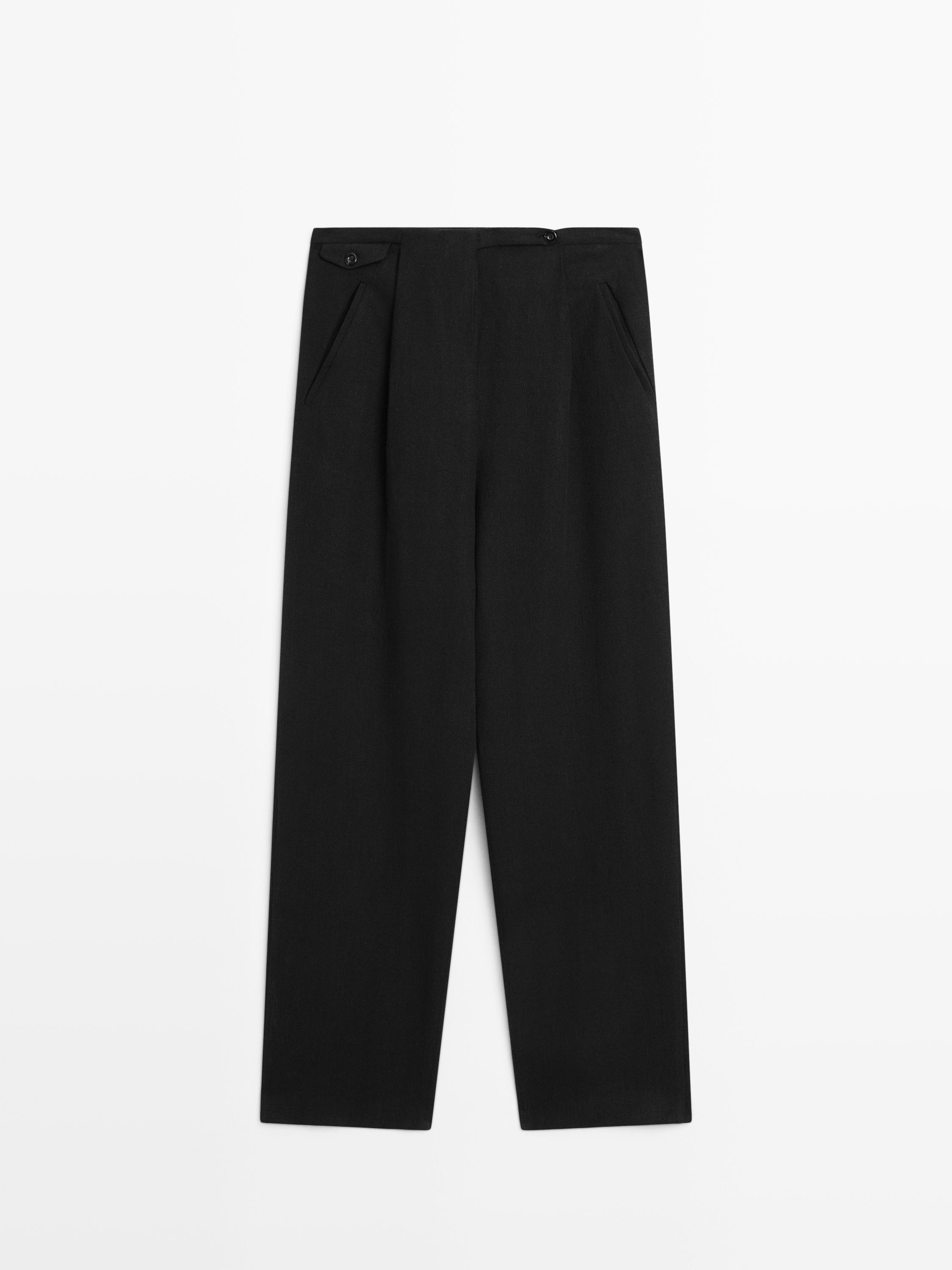 Pantalon fluide lin avec poches