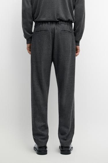 Wool blend jogger fit pants — CHARCOAL 5