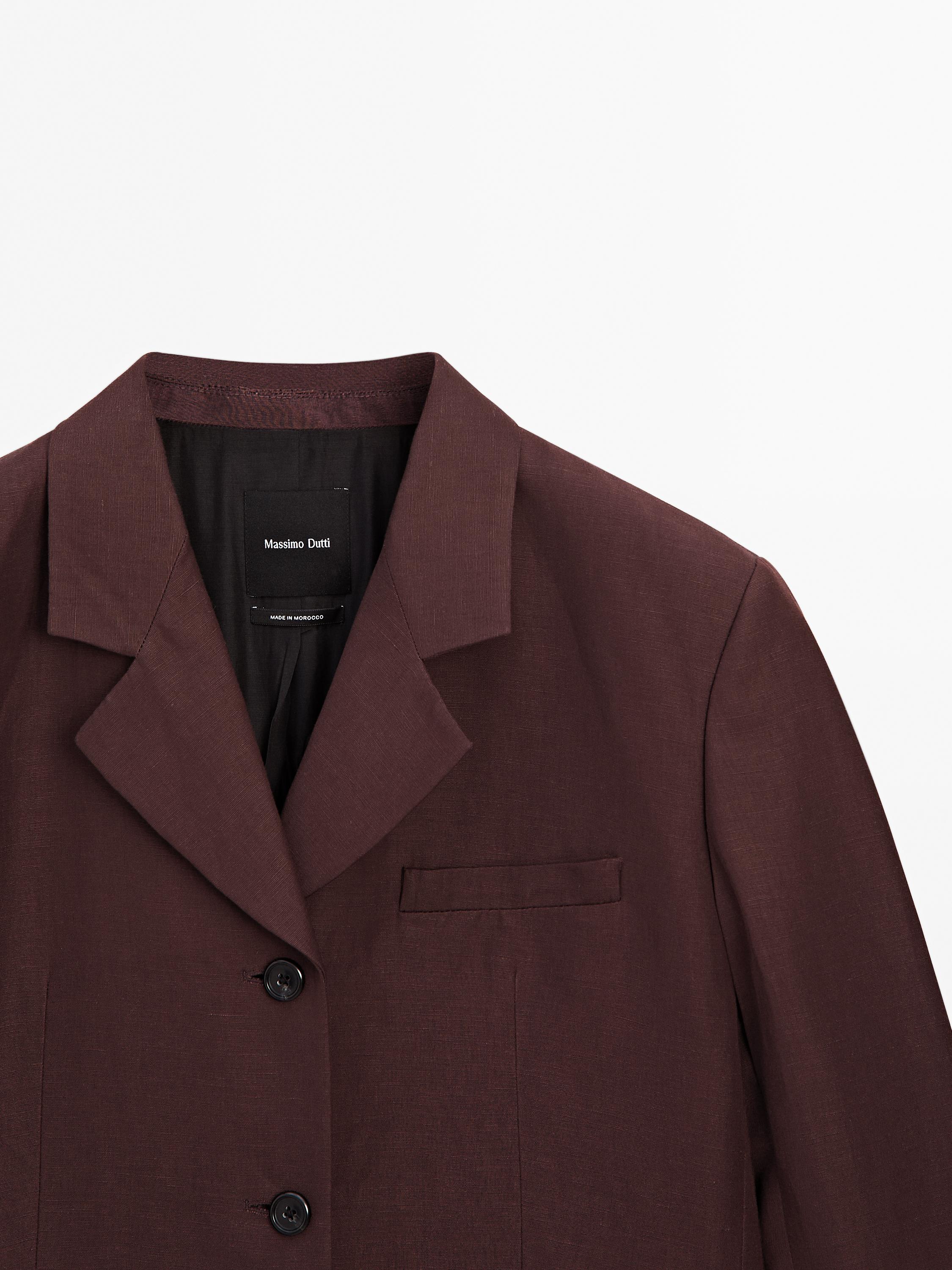 Flowing linen blend blazer