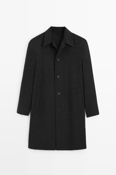 Long wool blend coat — CHARCOAL 2
