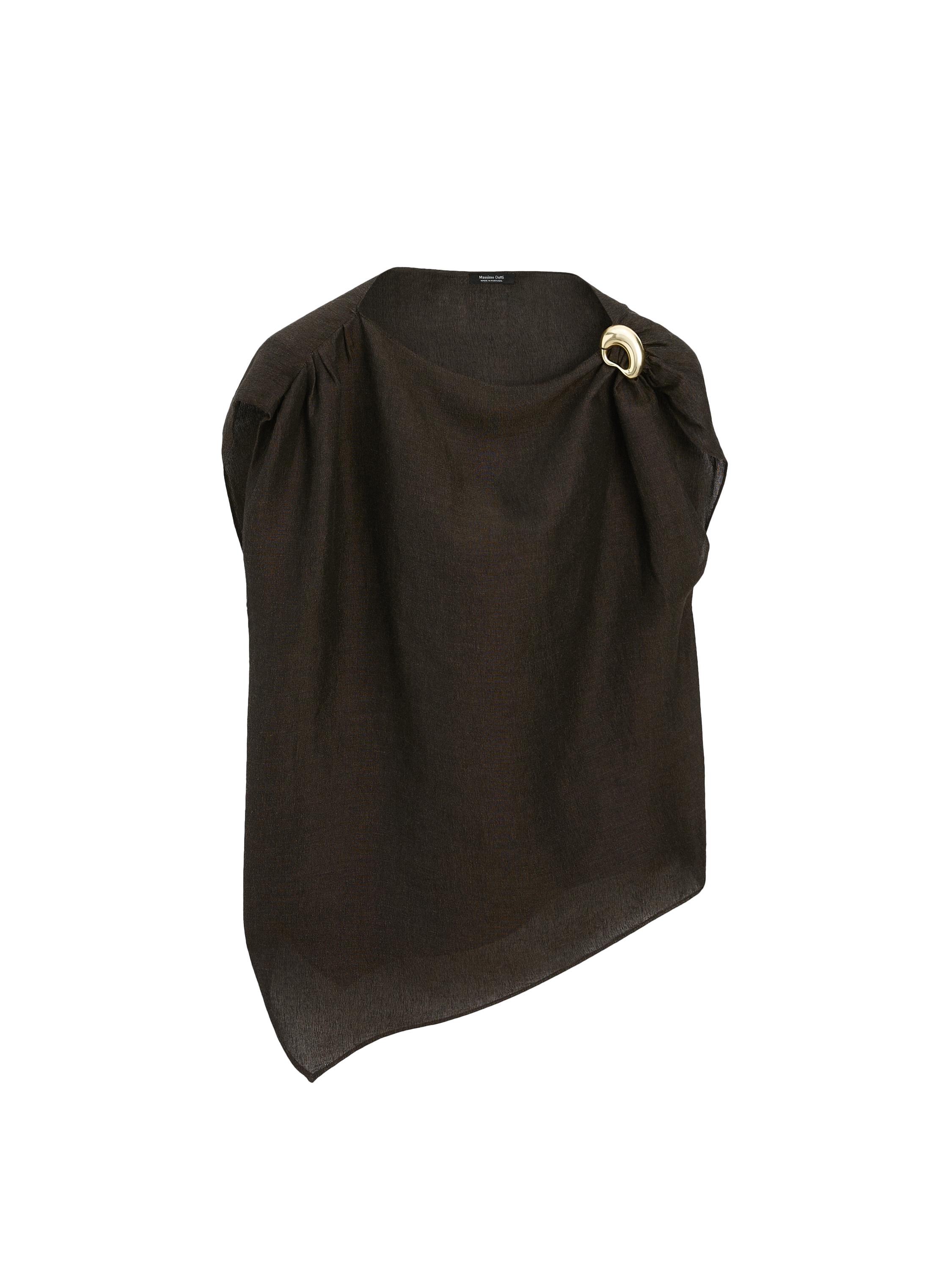 Blouse lin broche